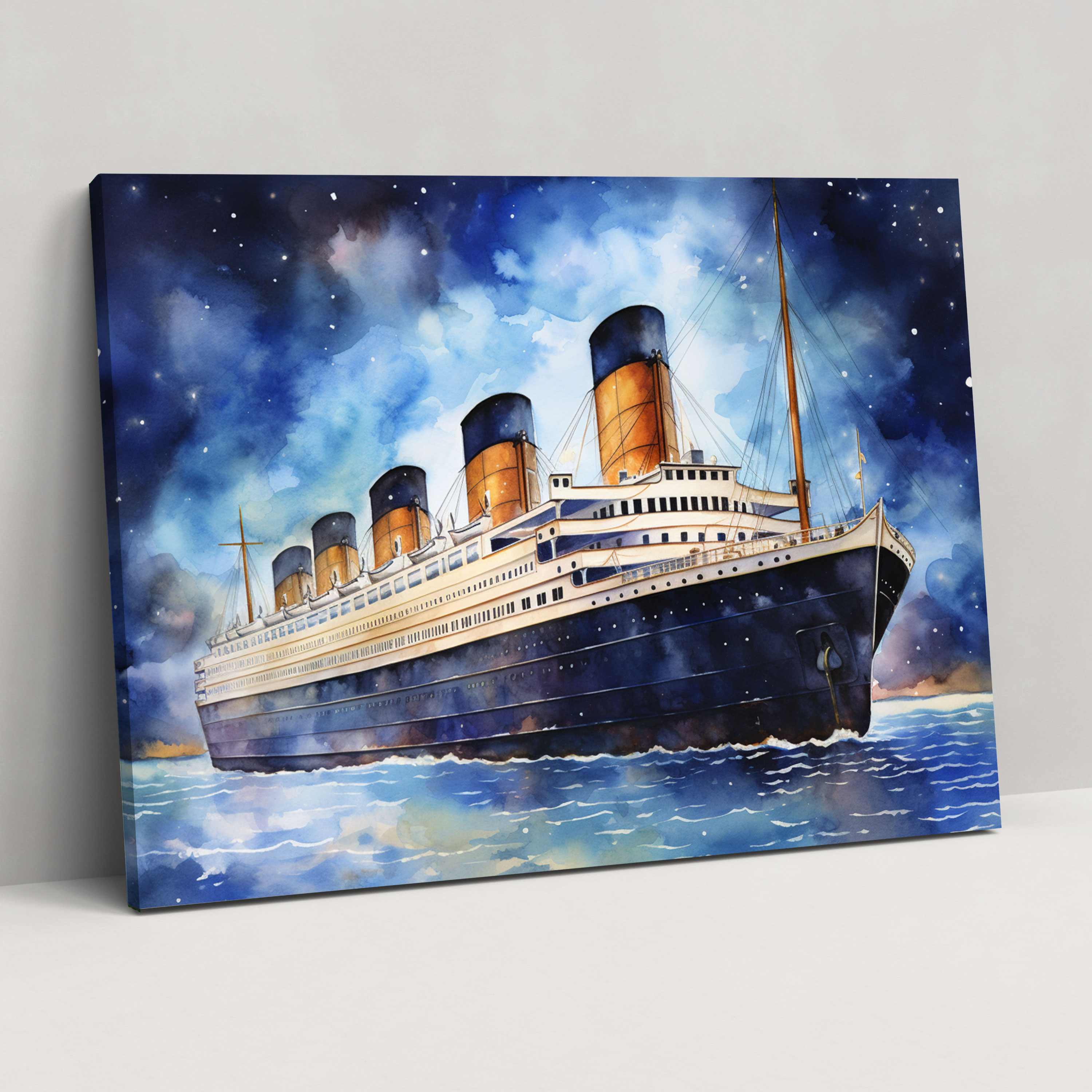 Romantic Titanic Canvas Print - Watercolor Illustration - Wall Decoration - Titanic, Titanic, Wall Art, Canvas
