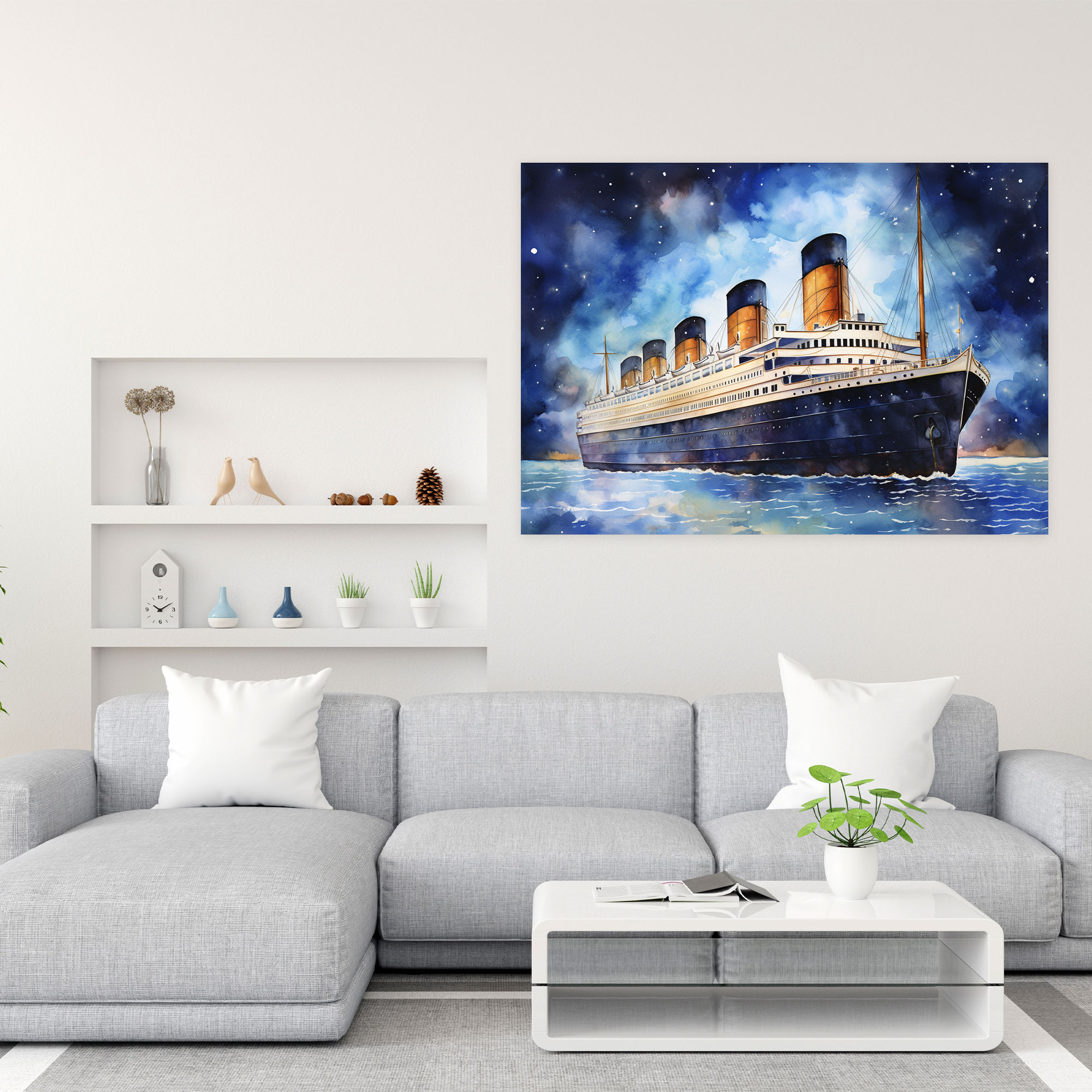 Romantic Titanic Canvas Print - Watercolor Illustration - Wall Decoration - Titanic, Titanic, Wall Art, Canvas