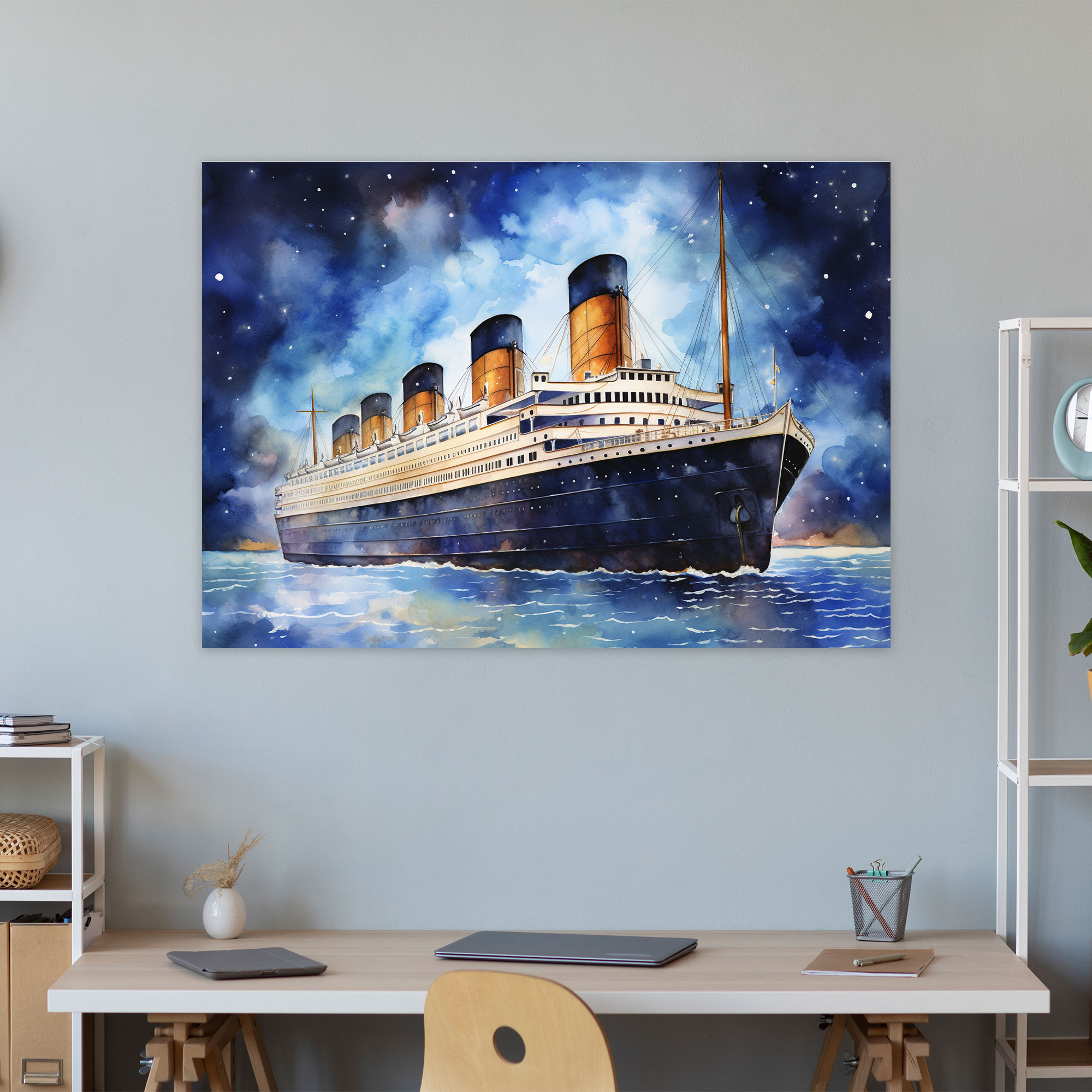 Romantic Titanic Canvas Print - Watercolor Illustration - Wall Decoration - Titanic, Titanic, Wall Art, Canvas