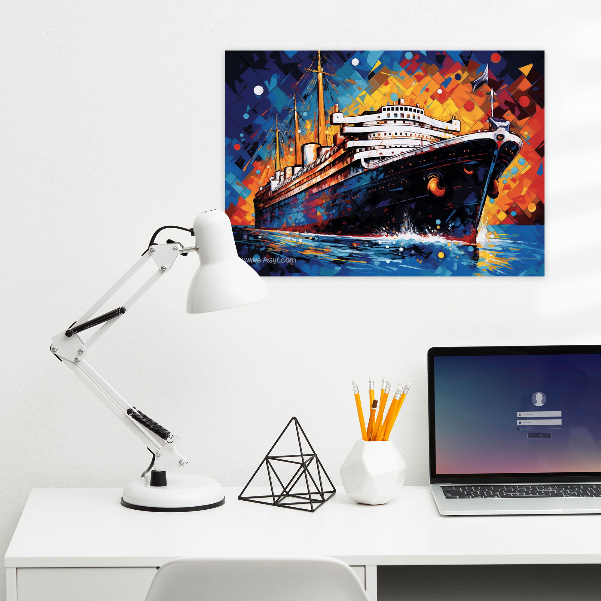 Titanic Wall Art - Pop Art Style Collage - High Quality Canvas Print - Titanic, Canvas, Canvas Wall Art, Vibrant Images