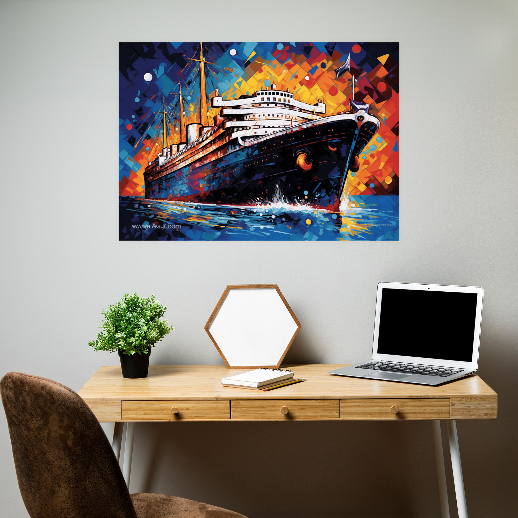 Titanic Wall Art - Pop Art Style Collage - High Quality Canvas Print - Titanic, Canvas, Canvas Wall Art, Vibrant Images