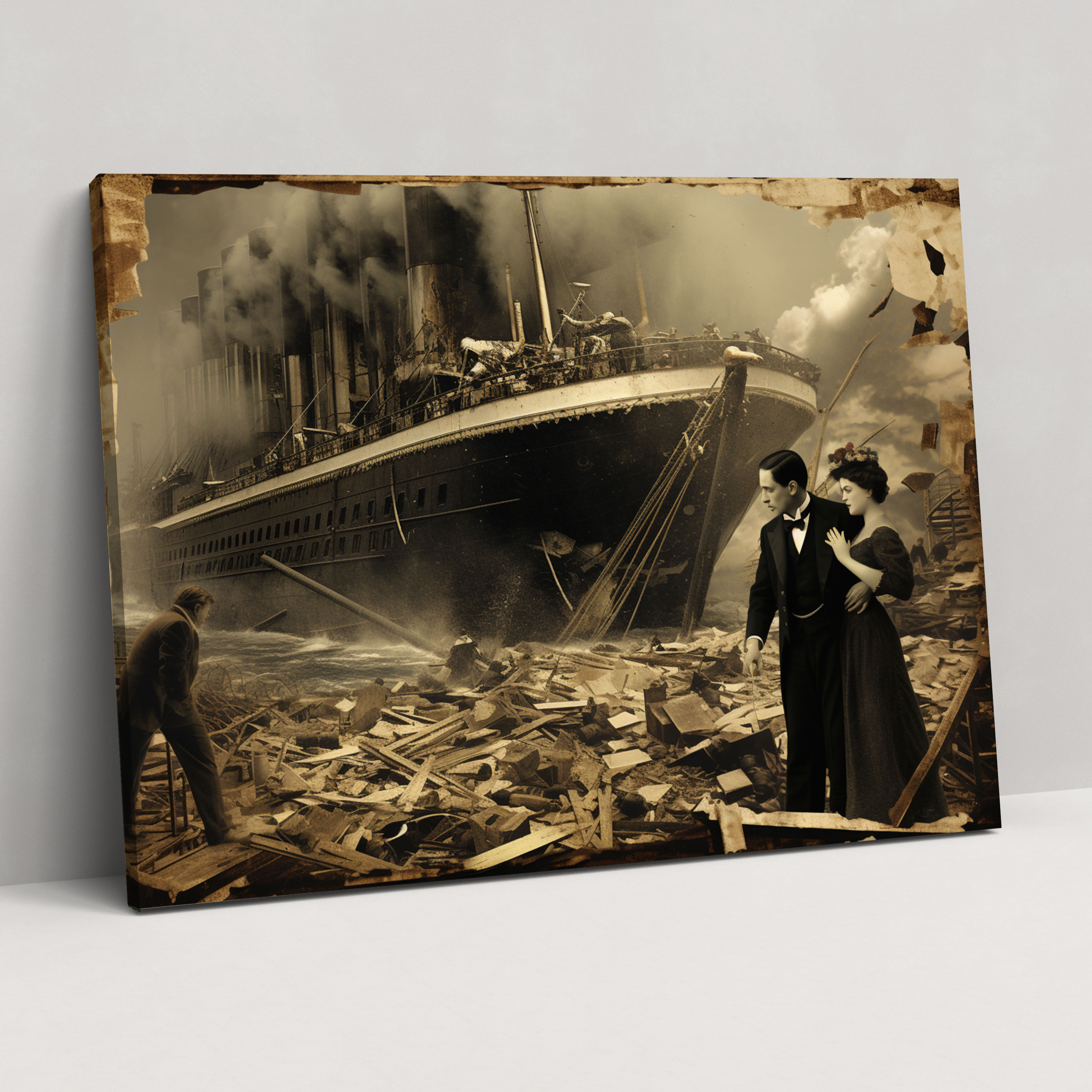 Titanic Vintage Fotoğraf Koleksiyonu Kanvas Tablo - Duvar Sanatı - Ev Dekorasyonu