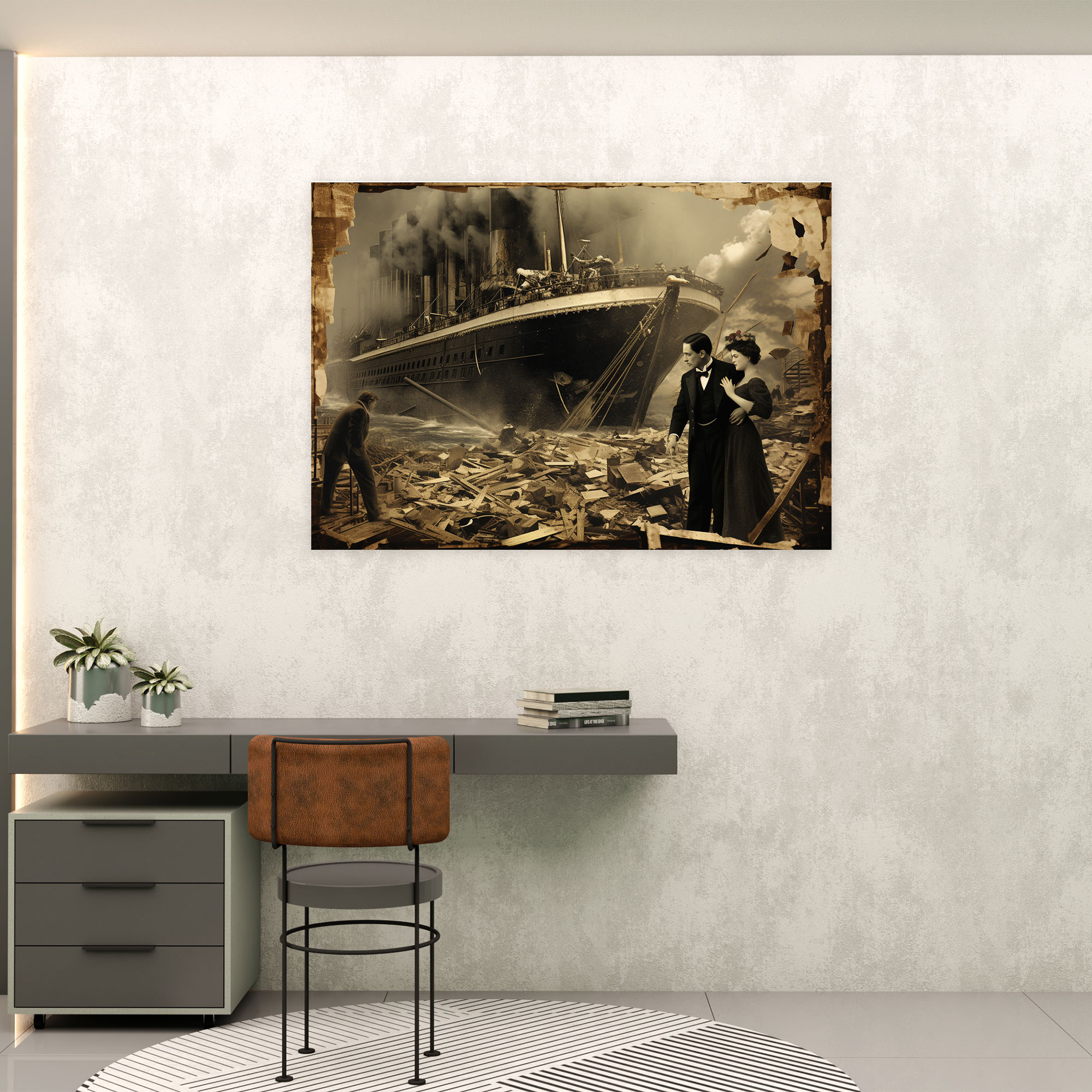 Titanic Vintage Fotoğraf Koleksiyonu Kanvas Tablo - Duvar Sanatı - Ev Dekorasyonu