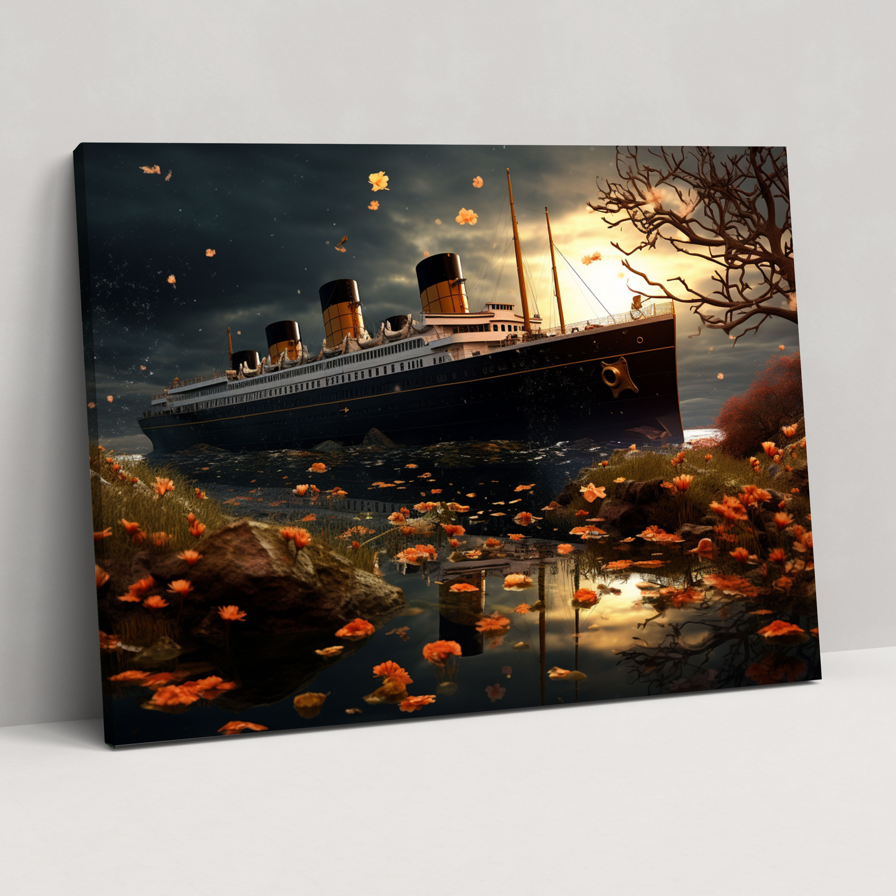 Surreal Titanic Canvas Print - Dreamlike Landscape - Wall Decoration - Titanic, Titanic, Wall Art, Canvas Wall Art