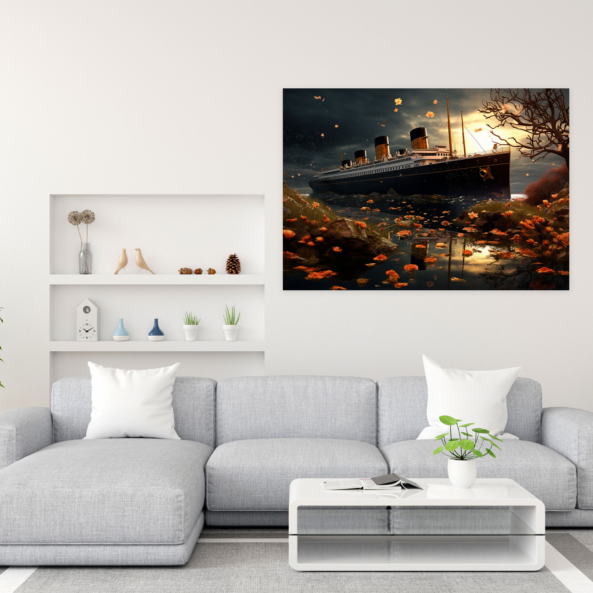 Surreal Titanic Canvas Print - Dreamlike Landscape - Wall Decoration - Titanic, Titanic, Wall Art, Canvas Wall Art