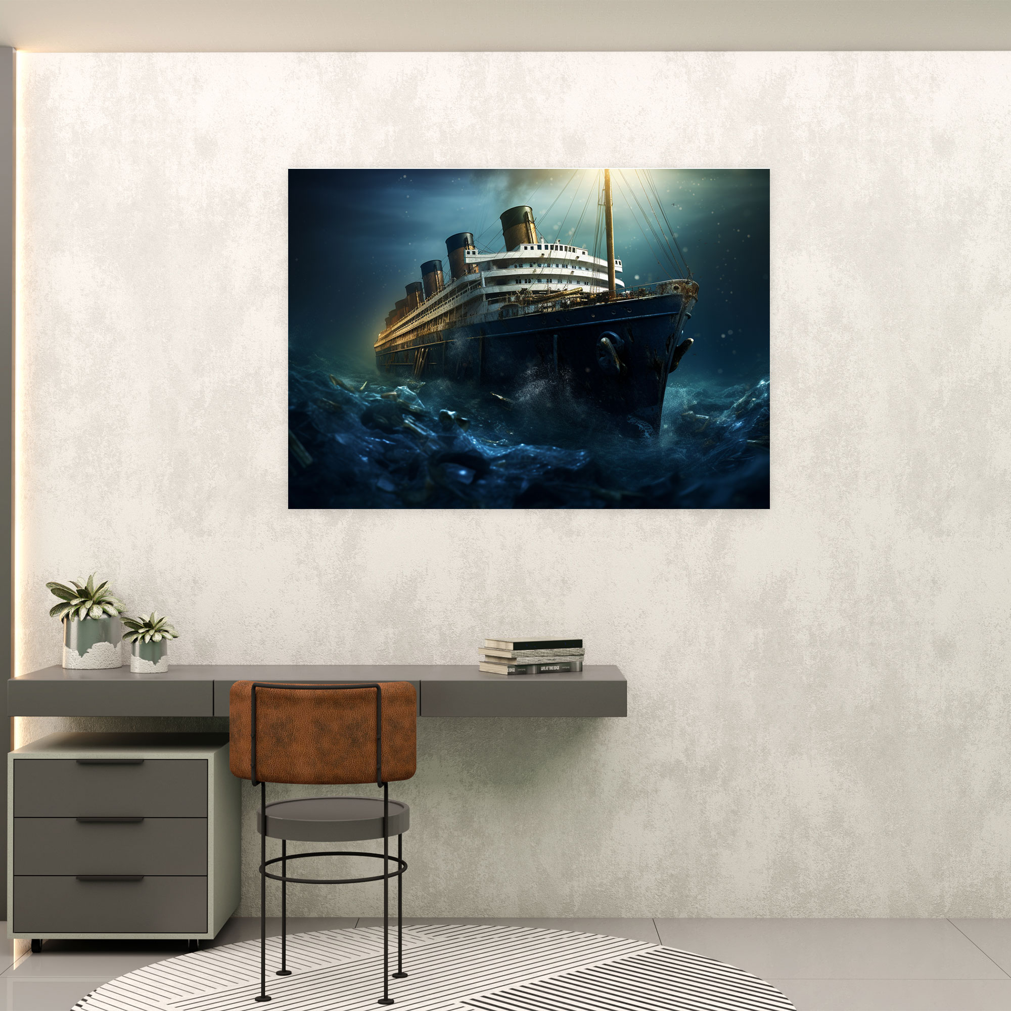 Titanic Canvas Wall Art - Titanic, Realistic Digital Art, Canvas, Story