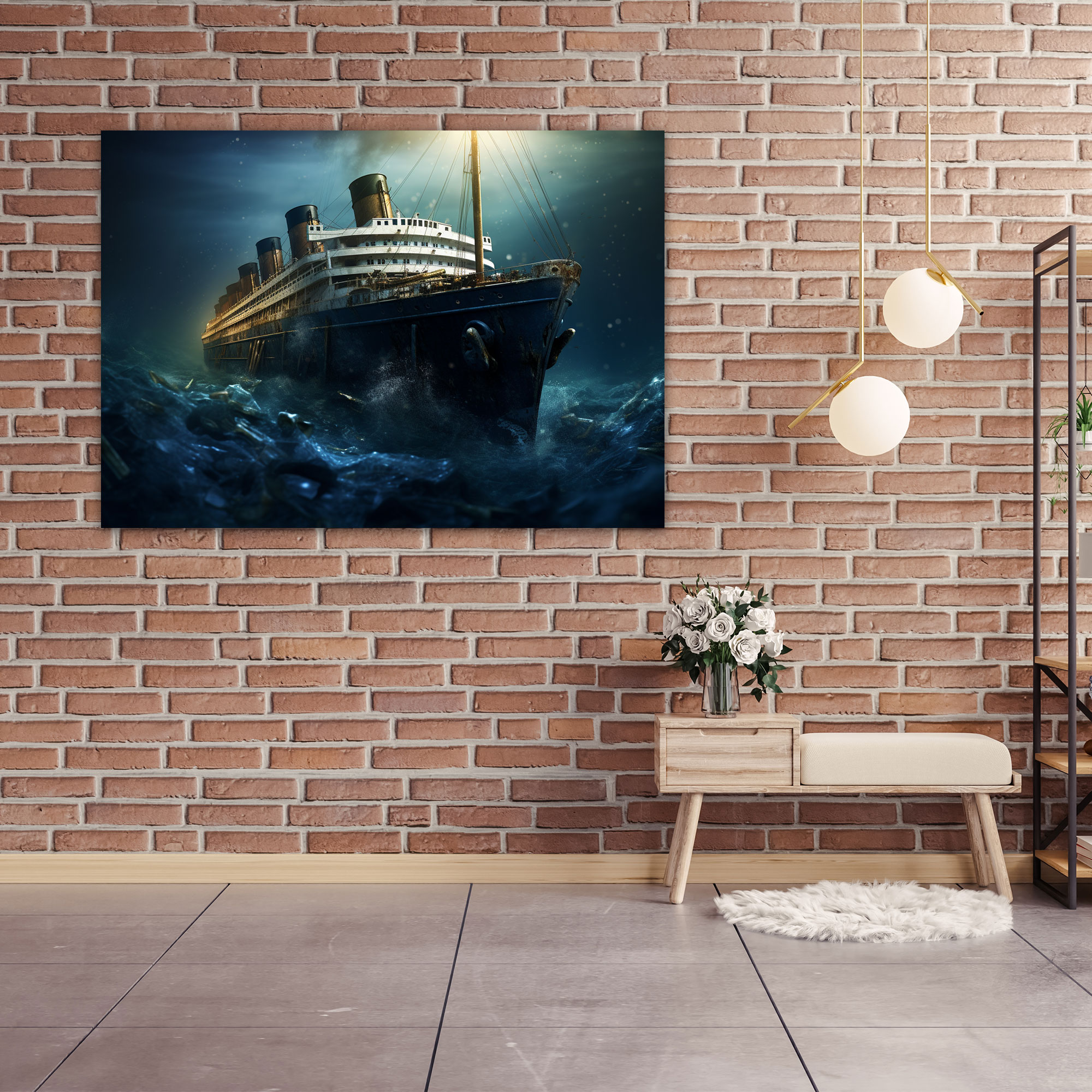 Titanic Canvas Wall Art - Titanic, Realistic Digital Art, Canvas, Story