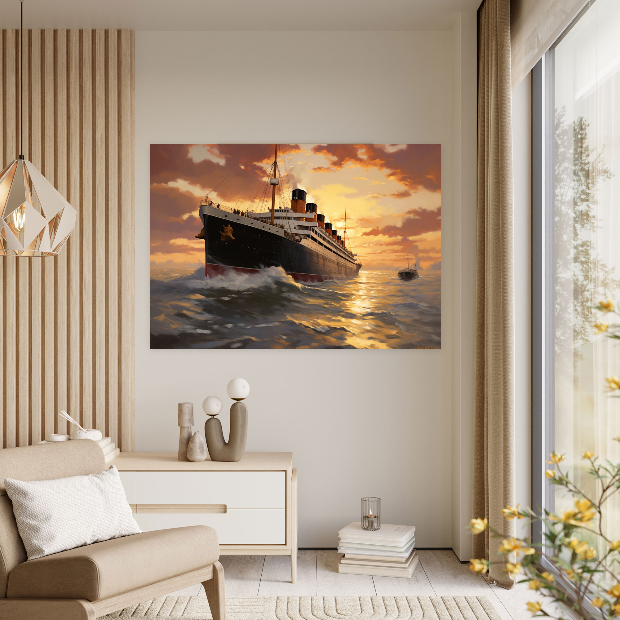 Titanic Duvar Dekorasyonu - Nostaljik Tema Kanvas Tablo