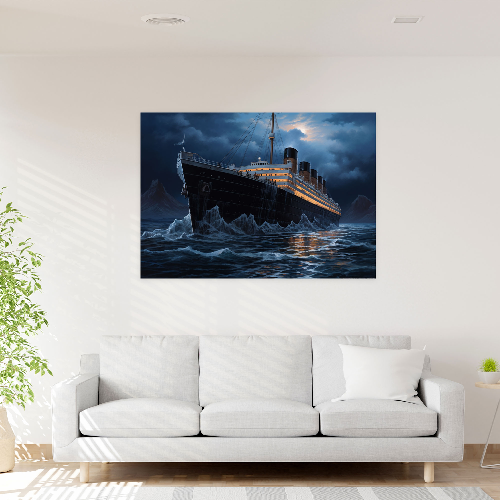 Titanic Canvas Print - Realistic Oil Painting - Titanic, Oil Painting, Canvas, Iceberg