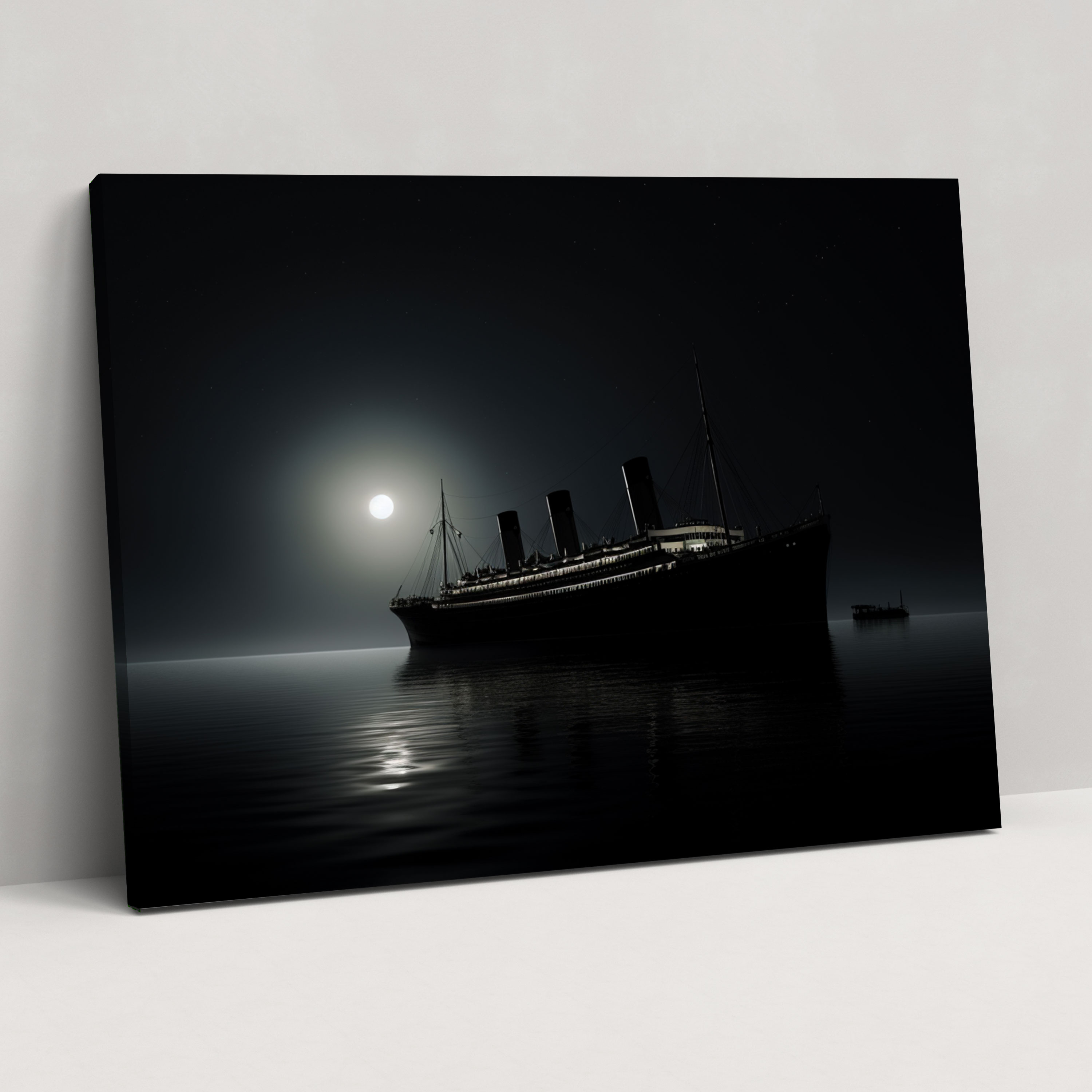 Titanic Canvas Print - Minimalist Black And White Photograph - Titanic, Serene, Silhouette, Minimalist Photograph