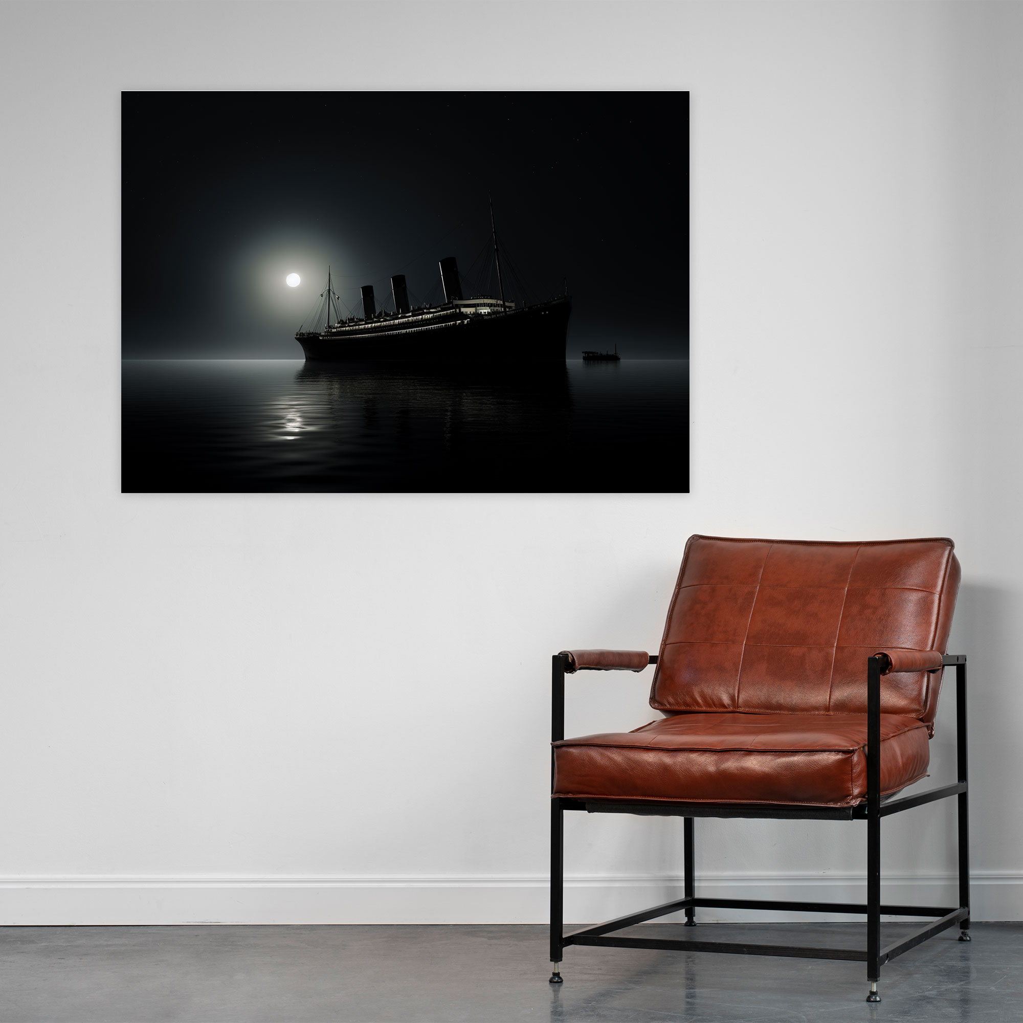 Titanic Canvas Print - Minimalist Black And White Photograph - Titanic, Serene, Silhouette, Minimalist Photograph