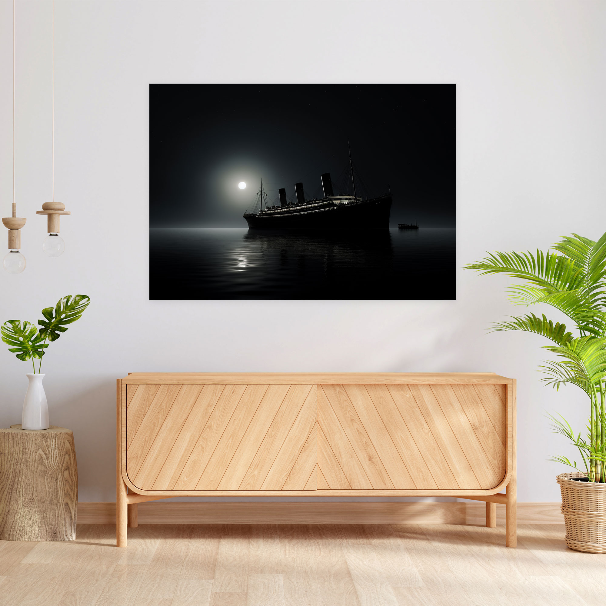 Titanic Canvas Print - Minimalist Black And White Photograph - Titanic, Serene, Silhouette, Minimalist Photograph