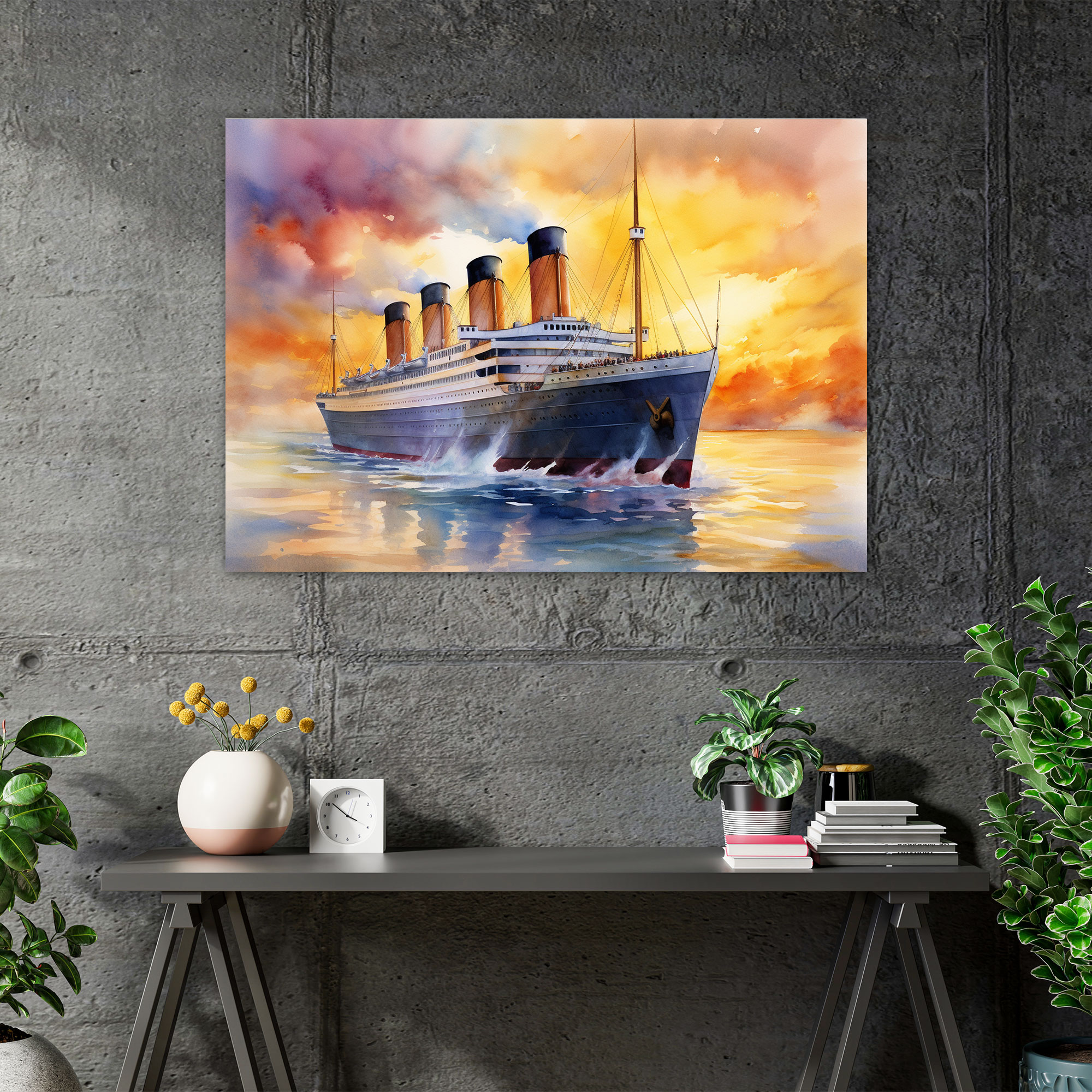 Titanic Wall Art - Impressionist Watercolor Painting - Titanic, Home Decoration, Titanic, Wall Decoration