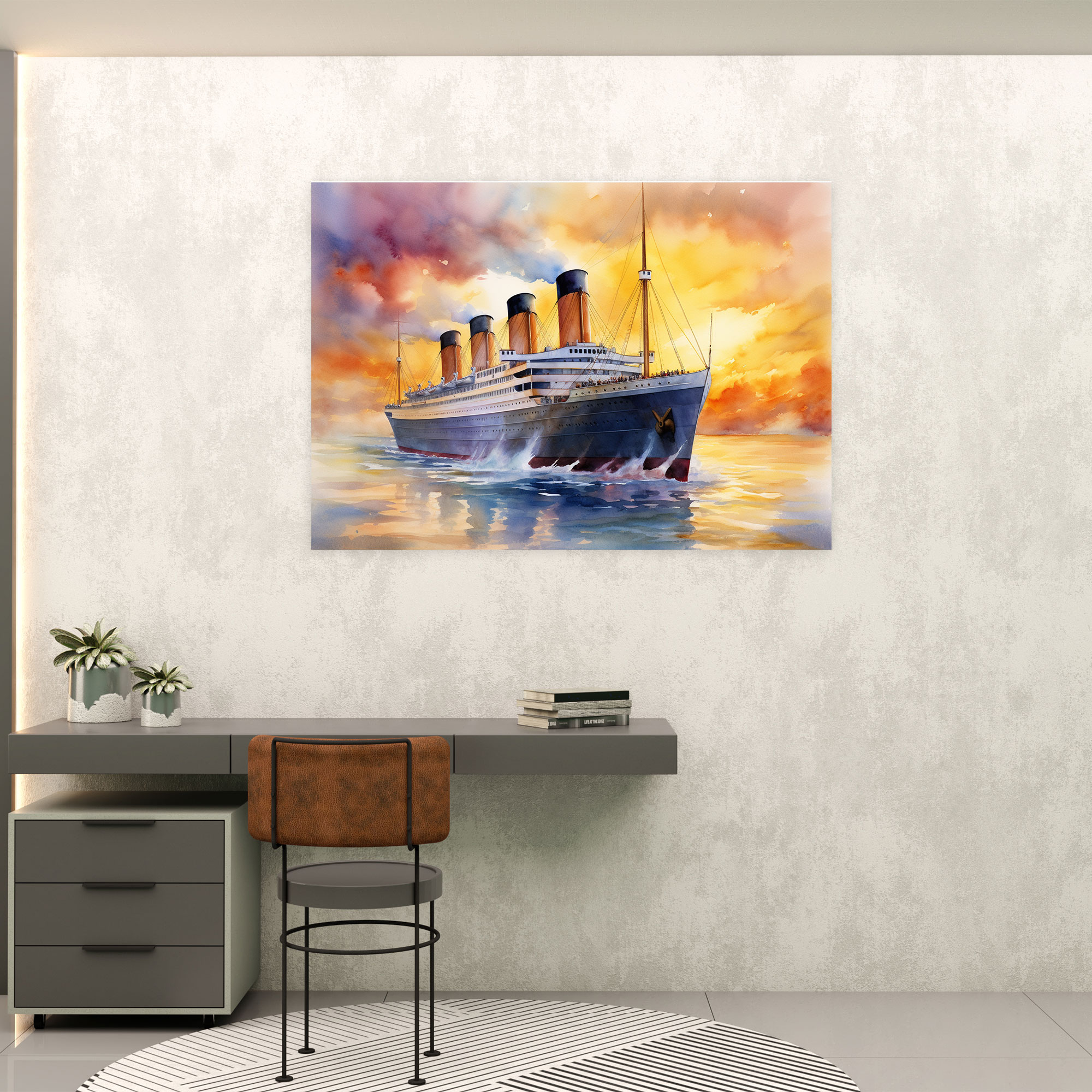 Titanic Wall Art - Impressionist Watercolor Painting - Titanic, Home Decoration, Titanic, Wall Decoration