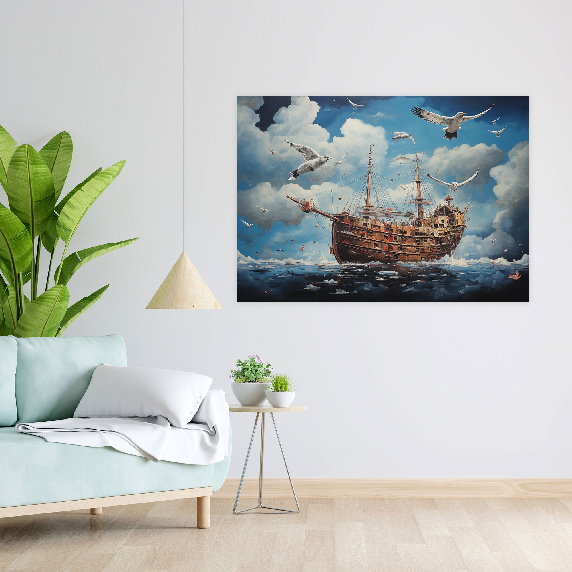 Titanic Canvas Print - Surrealist Mixed Media Artwork - Titanic, Home Decoration, Visual Narrative, Wall Decoration