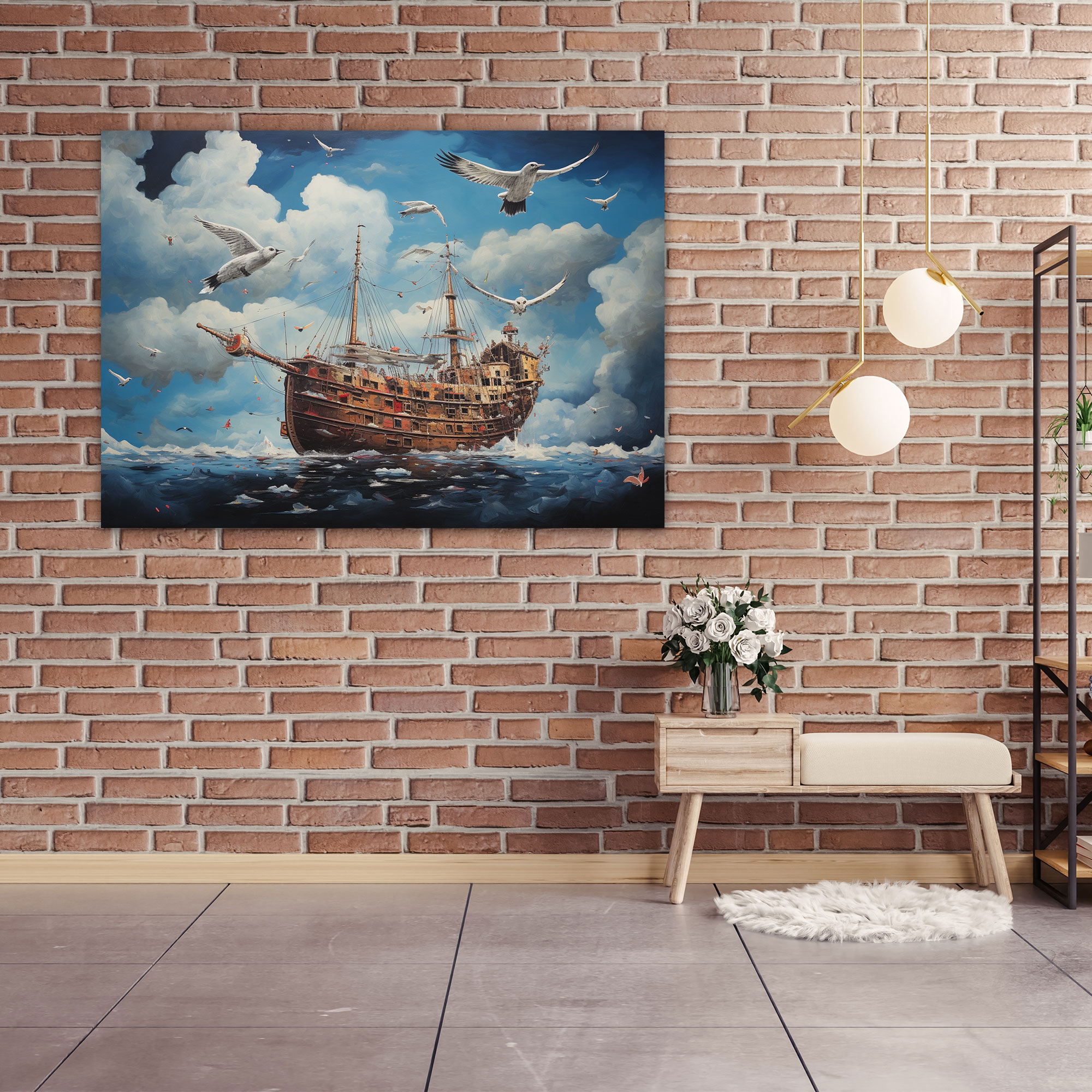 Titanic Canvas Print - Surrealist Mixed Media Artwork - Titanic, Home Decoration, Visual Narrative, Wall Decoration