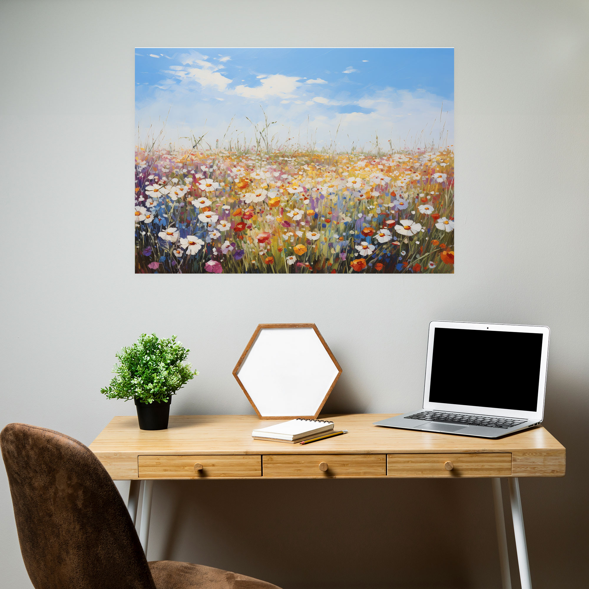 Travel Canvas Print - Blooming Flower Field - Travel, Home Decoration, Wall Decoration, Canvas
