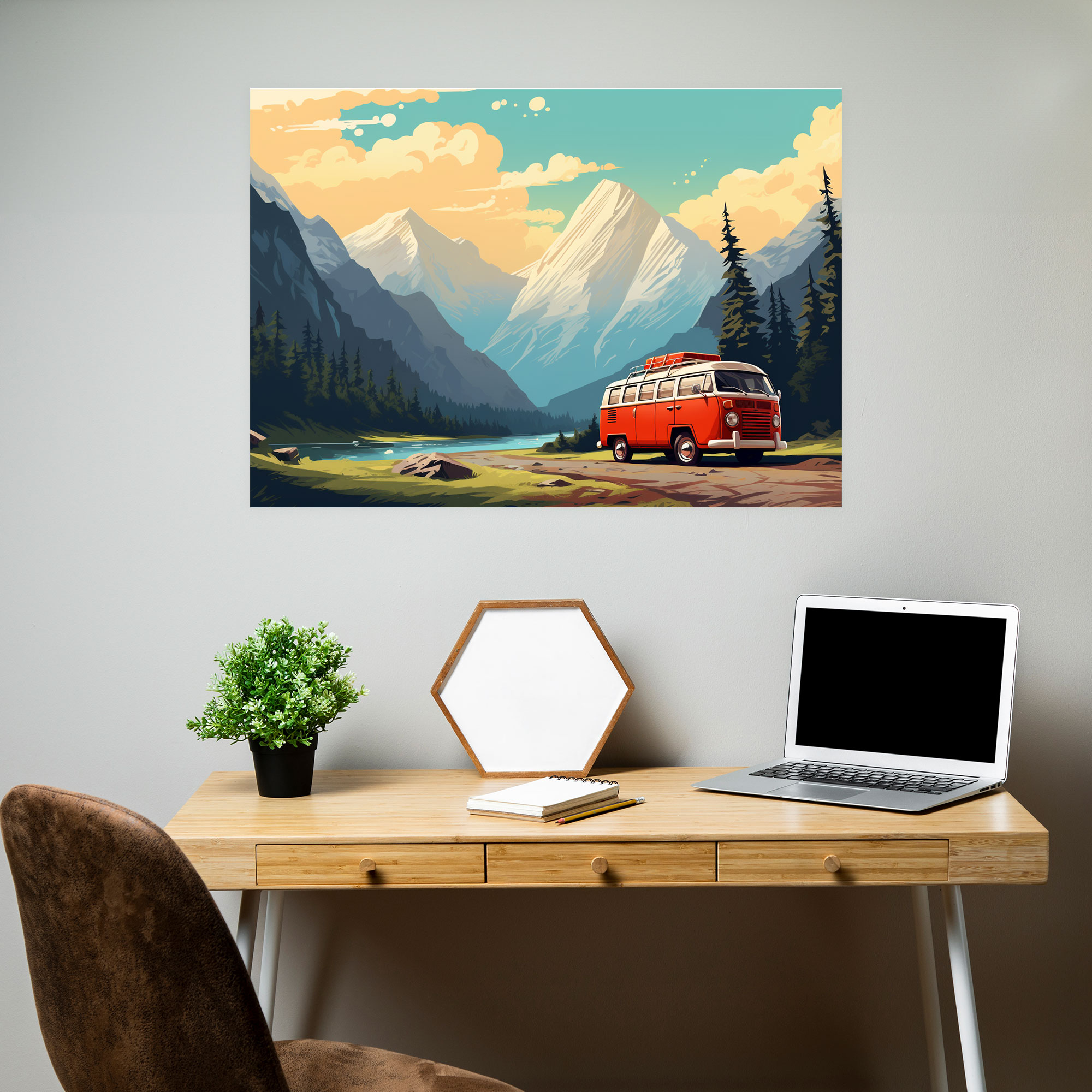 Travel Wall Art - Retro Camper Adventure - Travel, Retro Camper Adventure, Wall Art, Canvas Wall Art