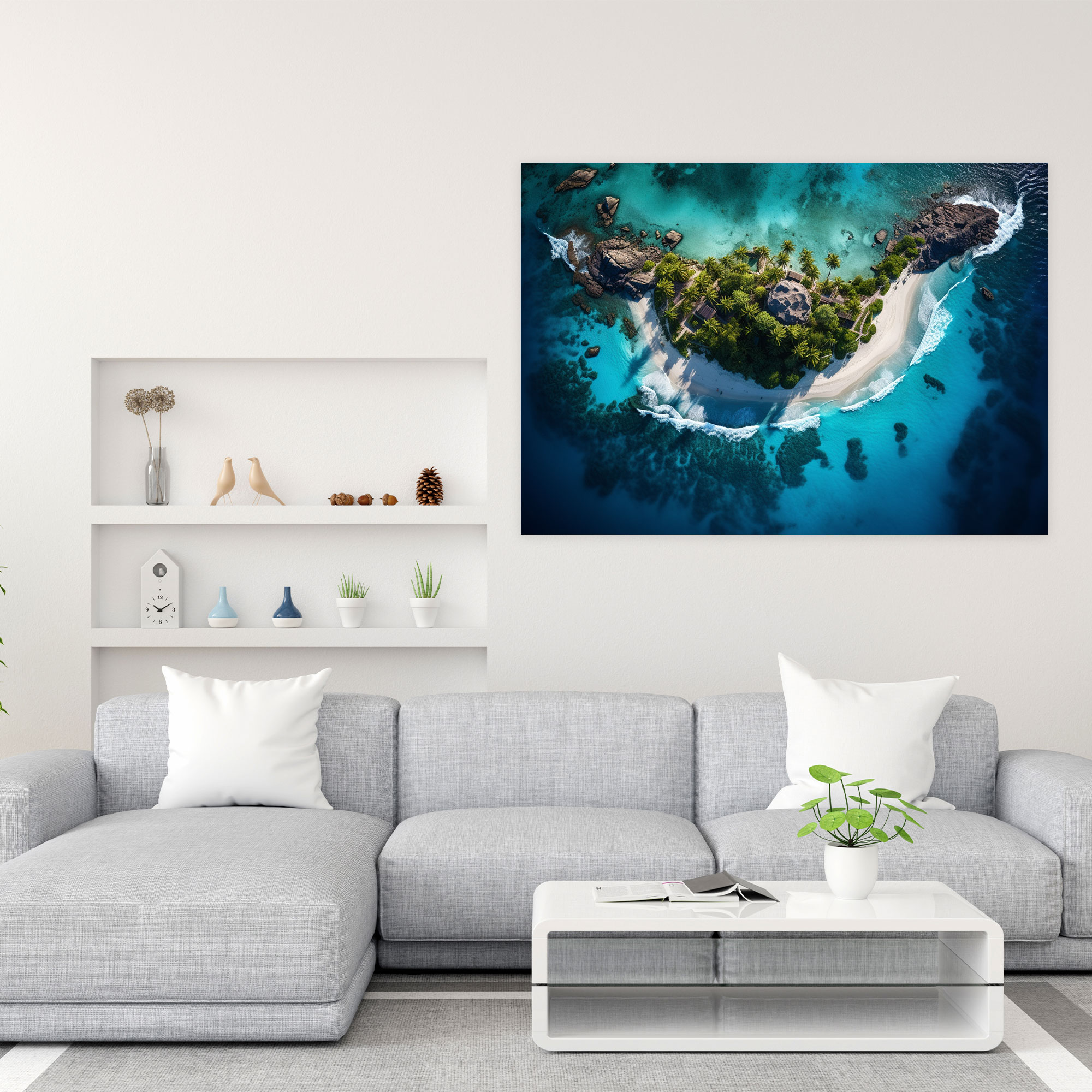 Travel Wall Decoration - Island Paradise Aerial - Travel, Canvas, Wall Art, Canvas Wall Art