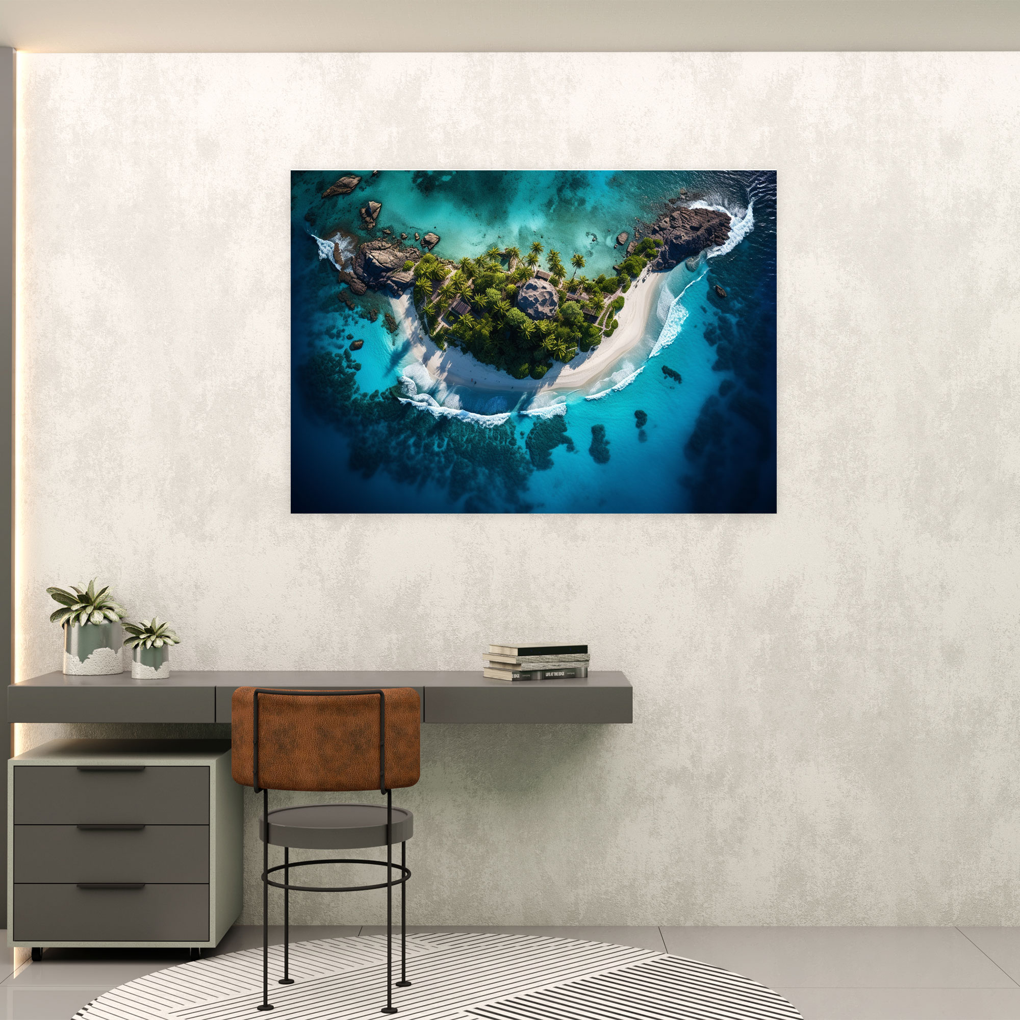 Travel Wall Decoration - Island Paradise Aerial - Travel, Canvas, Wall Art, Canvas Wall Art