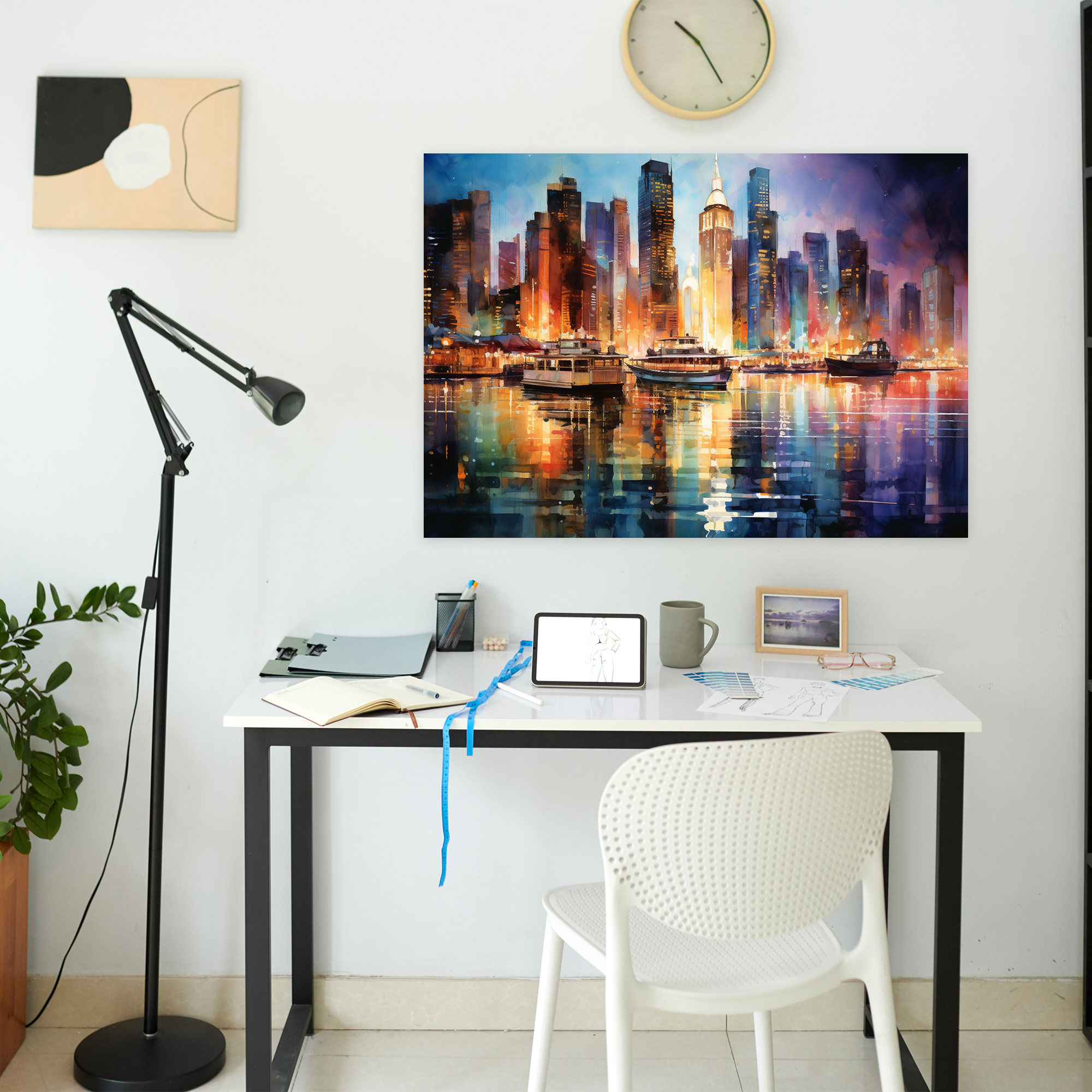 Travel Wall Art - Cityscape At Night Canvas Print - Travel, Urban Travel, Vibrant Energy, Wall Art