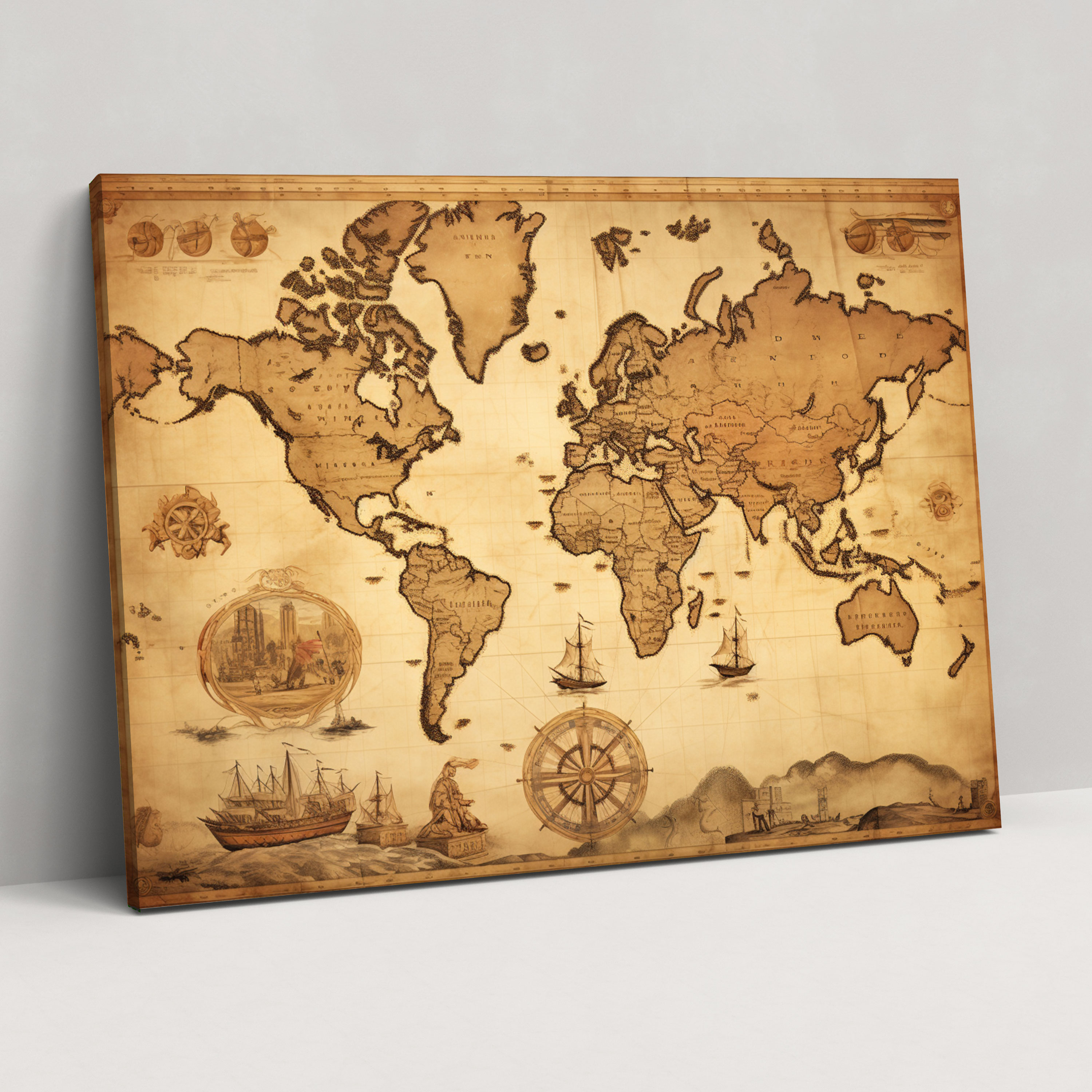 Travel Canvas Print - Vintage World Map Wall Art - Travel, Travel, Canvas Wall Art, Wanderlust