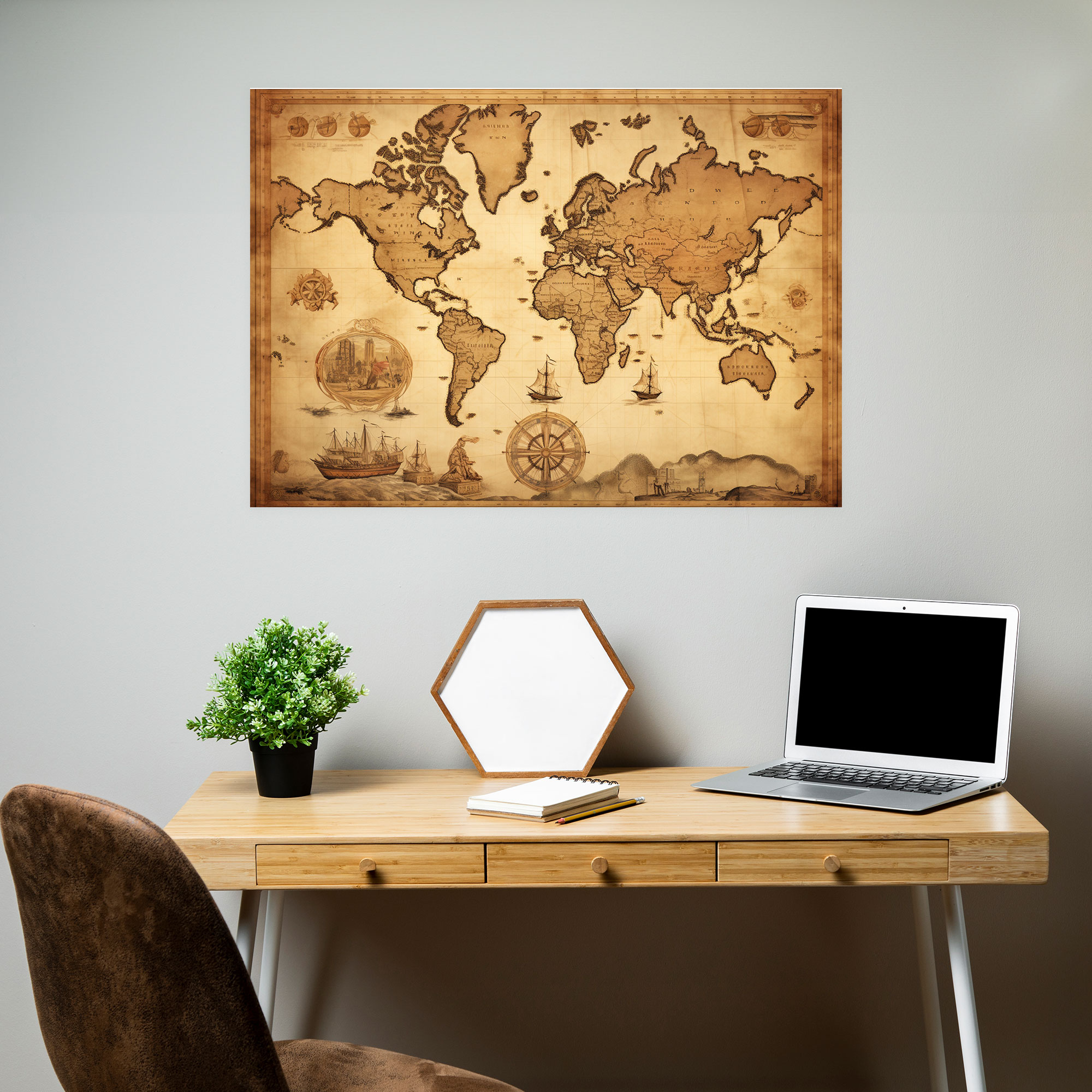 Travel Canvas Print - Vintage World Map Wall Art - Travel, Travel, Canvas Wall Art, Wanderlust