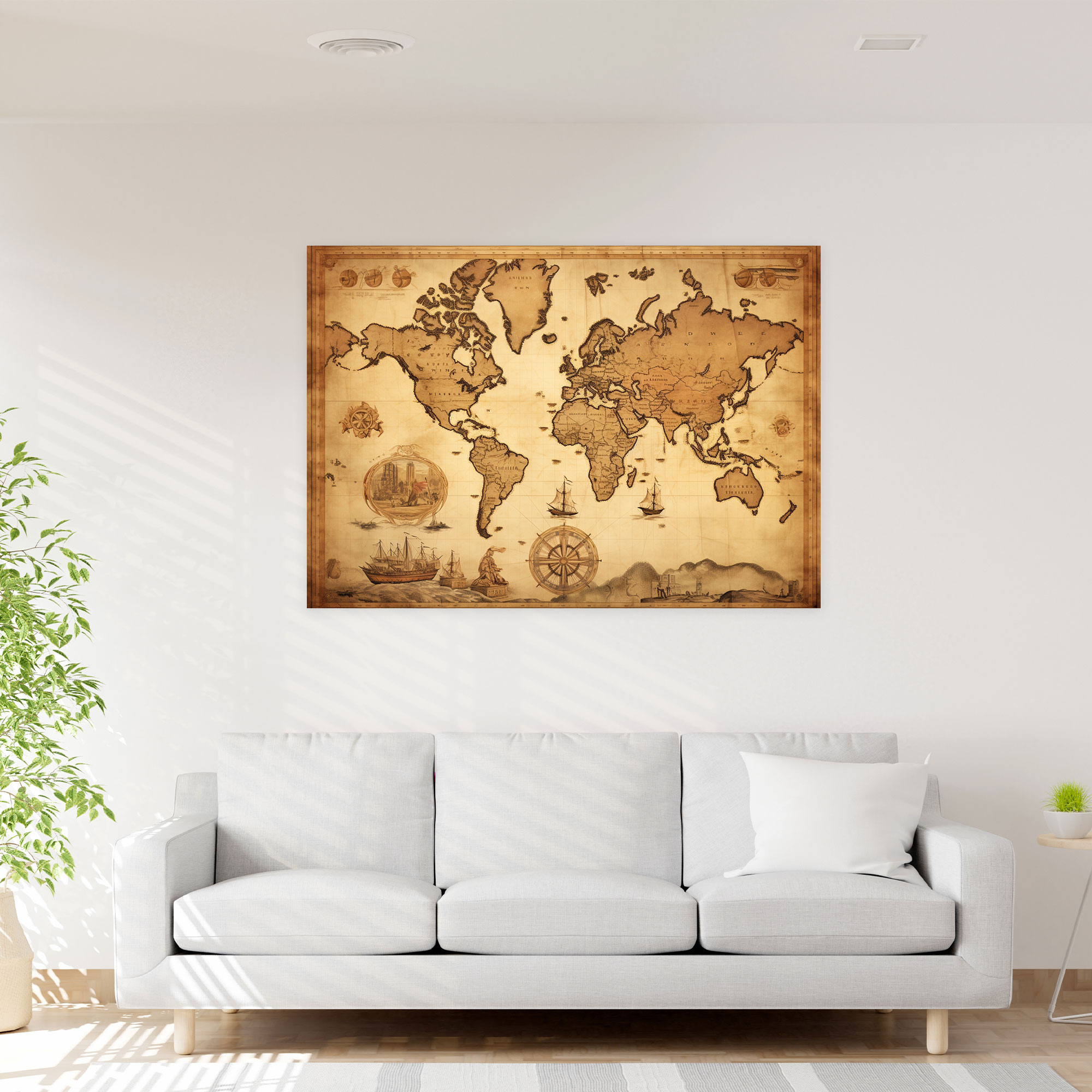 Travel Canvas Print - Vintage World Map Wall Art - Travel, Travel, Canvas Wall Art, Wanderlust