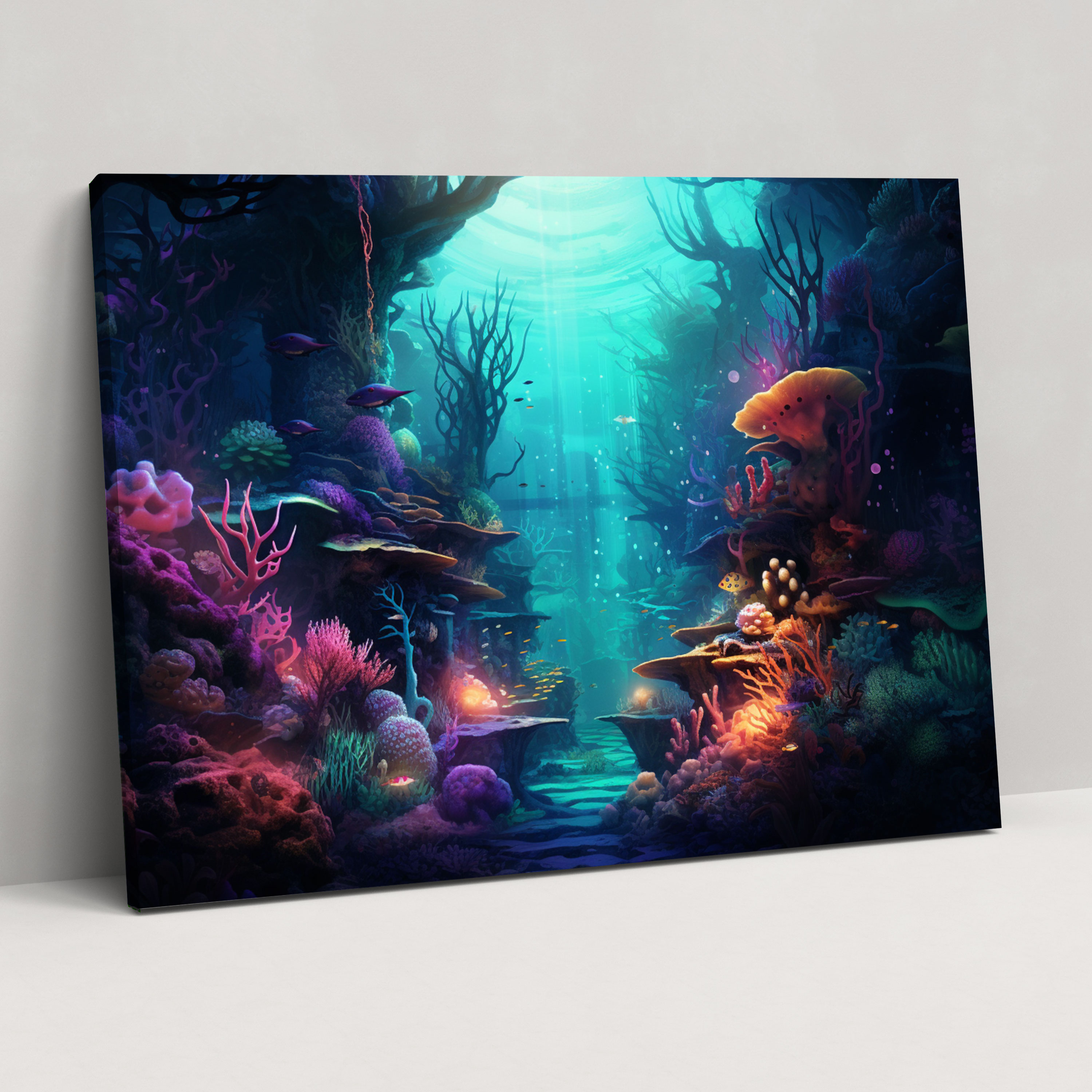 Aquatic Dreams Wall Art - Travel, Mystical Underwater World, Surreal Digital Art, Imagination