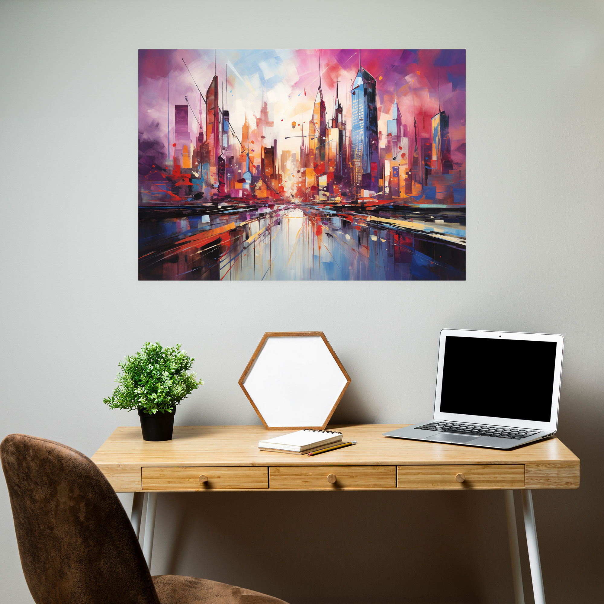 Travel Canvas Print - Cityscape Wall Art - Travel, Sunset, Canvas Wall Art, Abstract Painting
