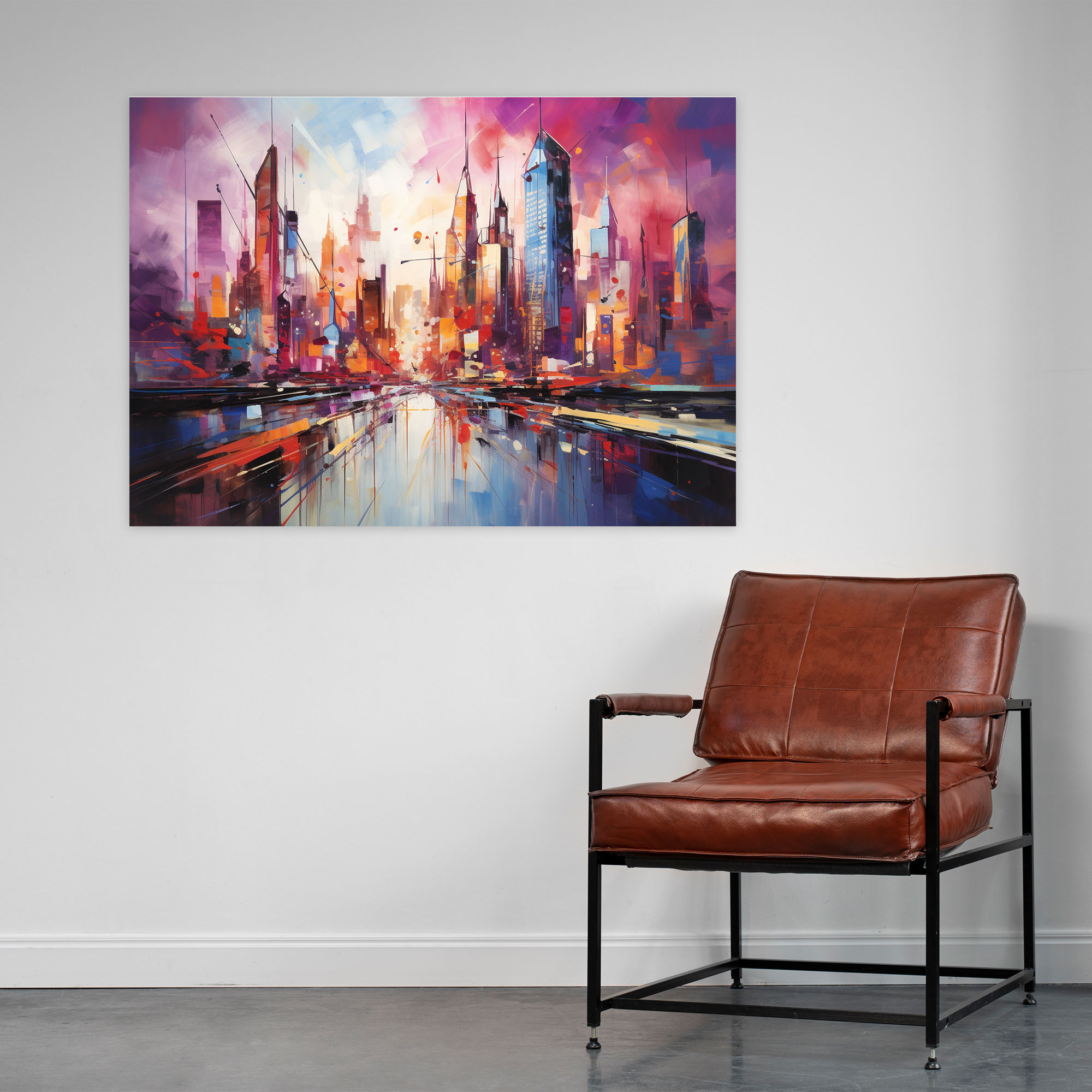 Travel Canvas Print - Cityscape Wall Art - Travel, Sunset, Canvas Wall Art, Abstract Painting