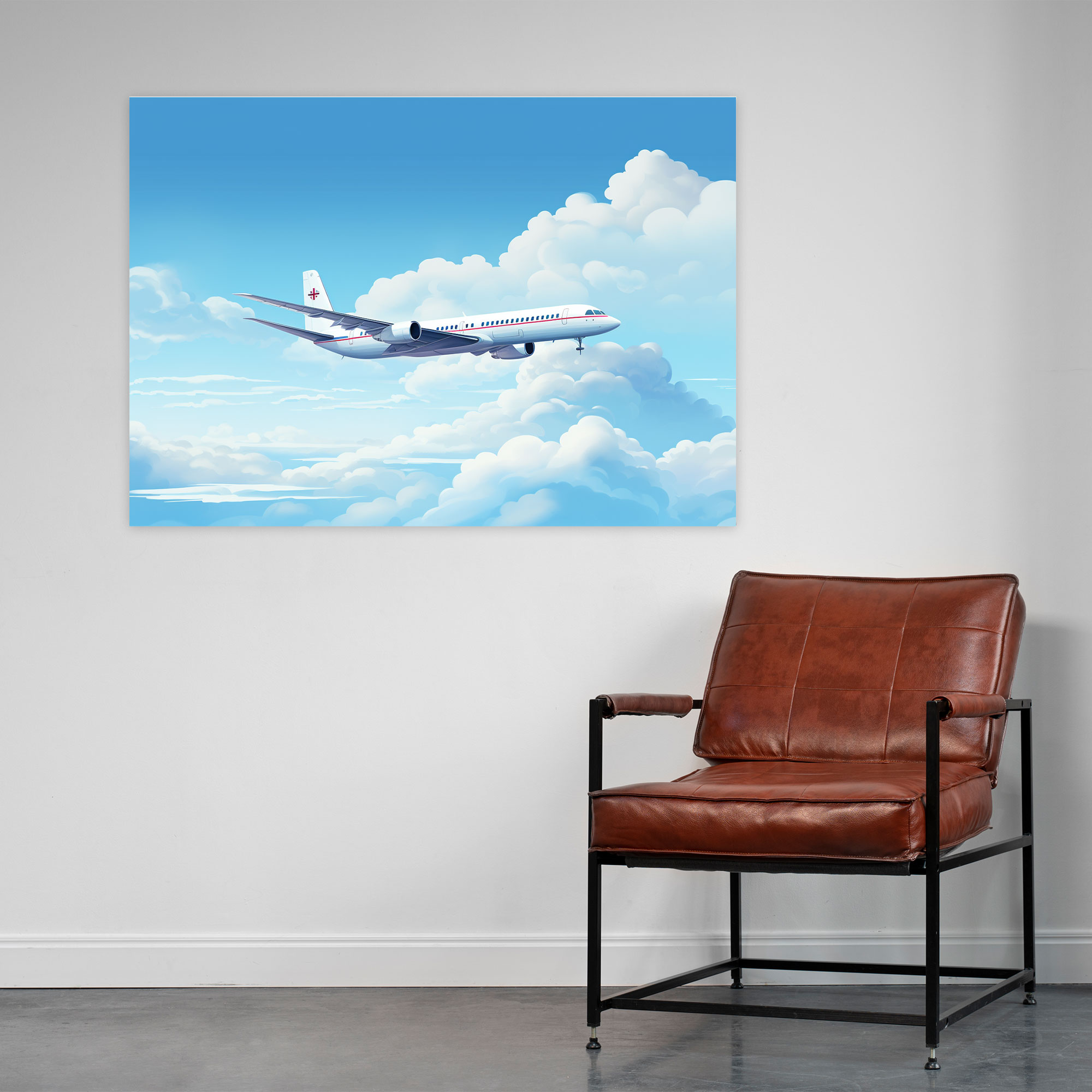 Travel Wall Decoration - Airplane Canvas Print - Travel, Airplane, Travel, Minimalist Design