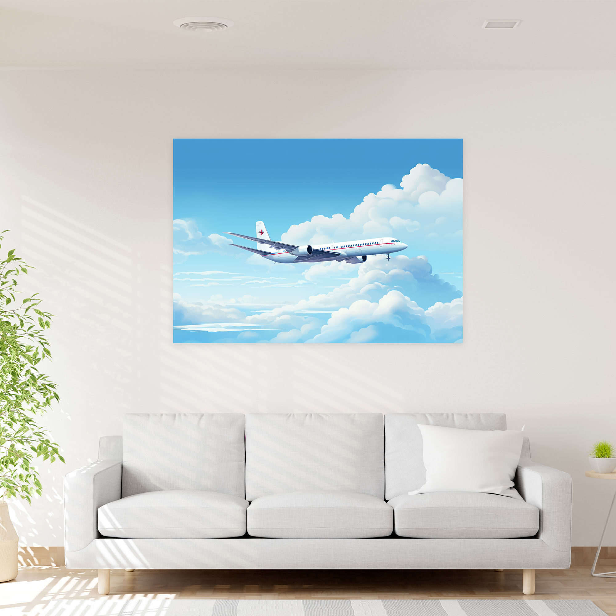 Travel Wall Decoration - Airplane Canvas Print - Travel, Airplane, Travel, Minimalist Design