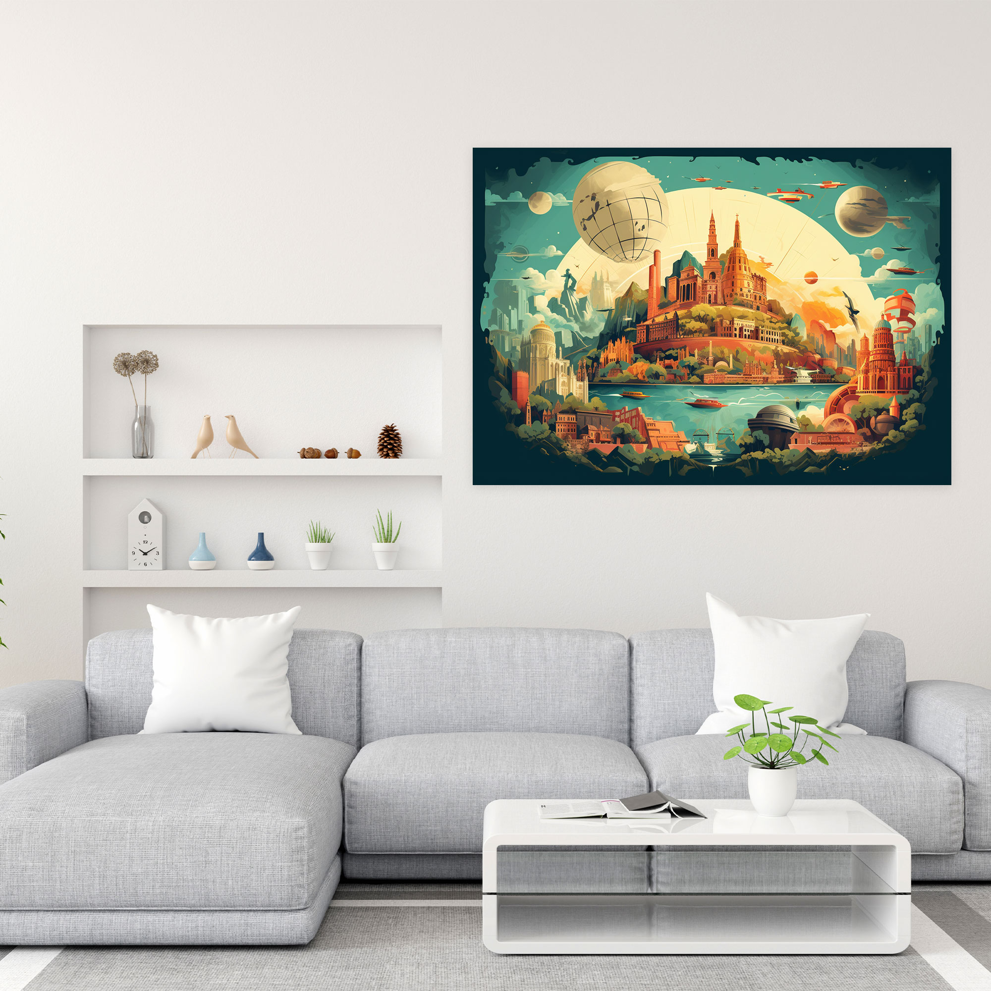 Travel Art Print - Vintage Landmark Canvas - Travel, Vintage Travel Poster, Landmark, Canvas Wall Art