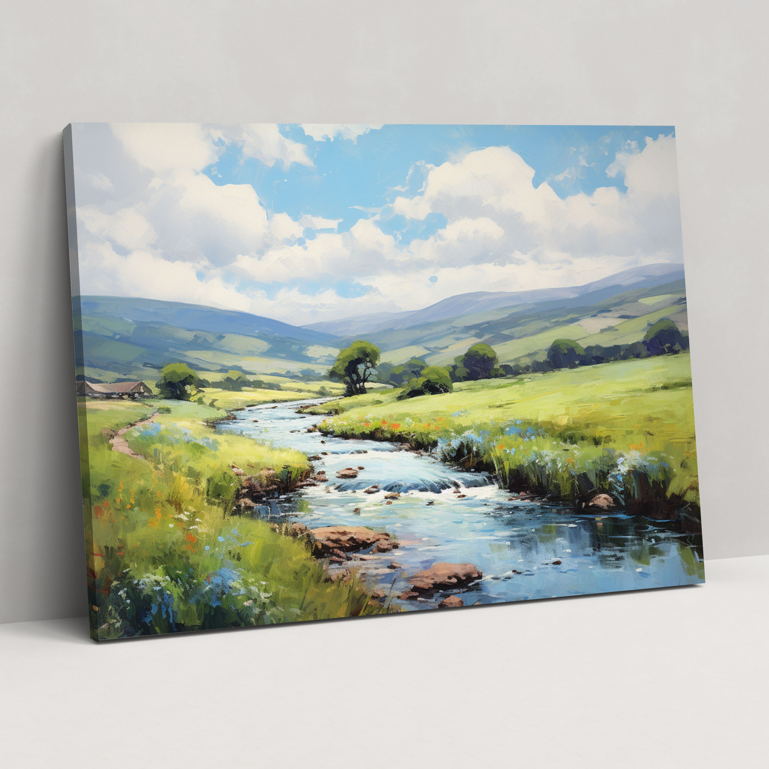 Travel Wall Decoration - Serene Countryside Landscape - Travel, Canvas Print, Oil Painting, Canvas