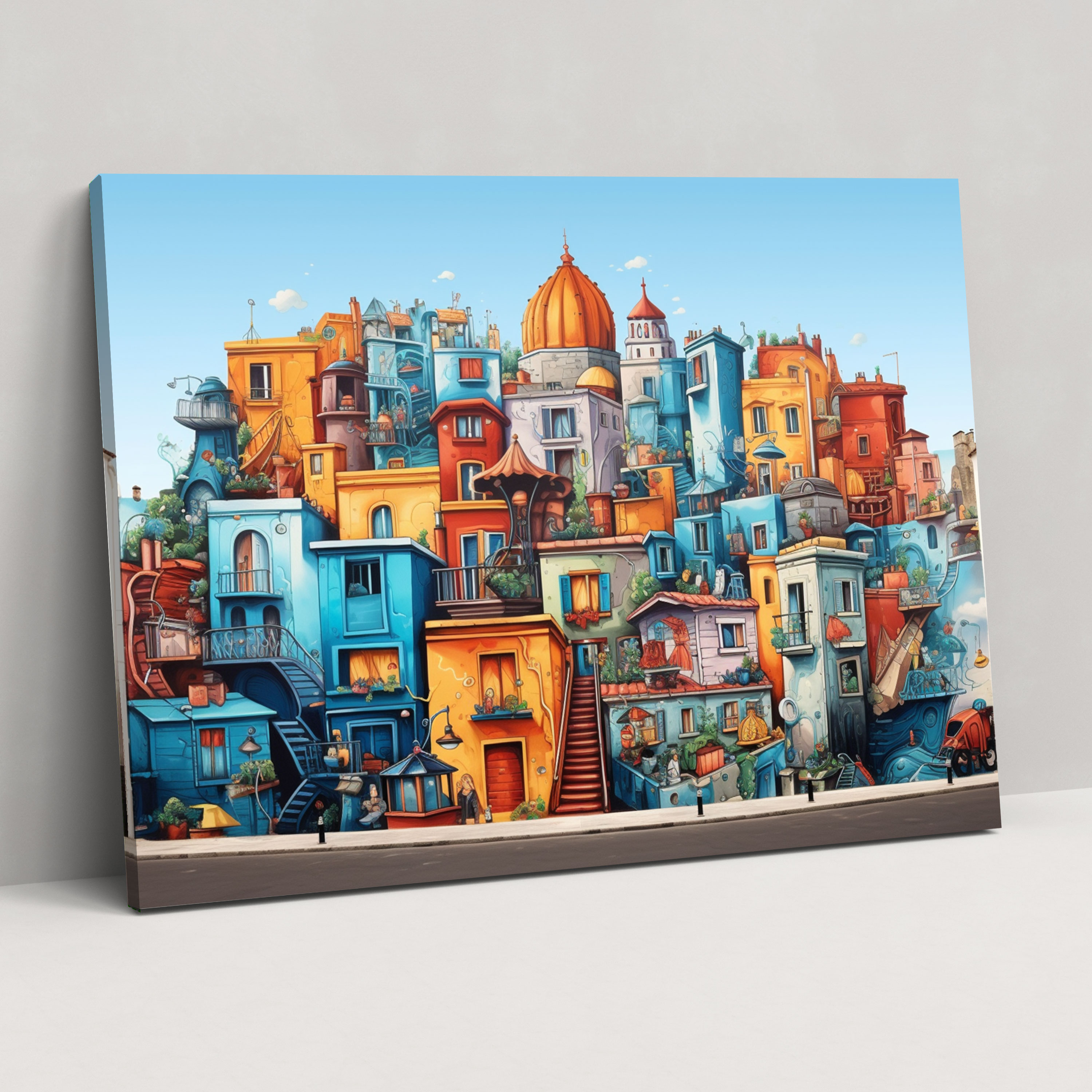 Travel Wall Art - Iconic Landmarks Street Art - Travel, Graffiti, Home Decoration, Canvas Print