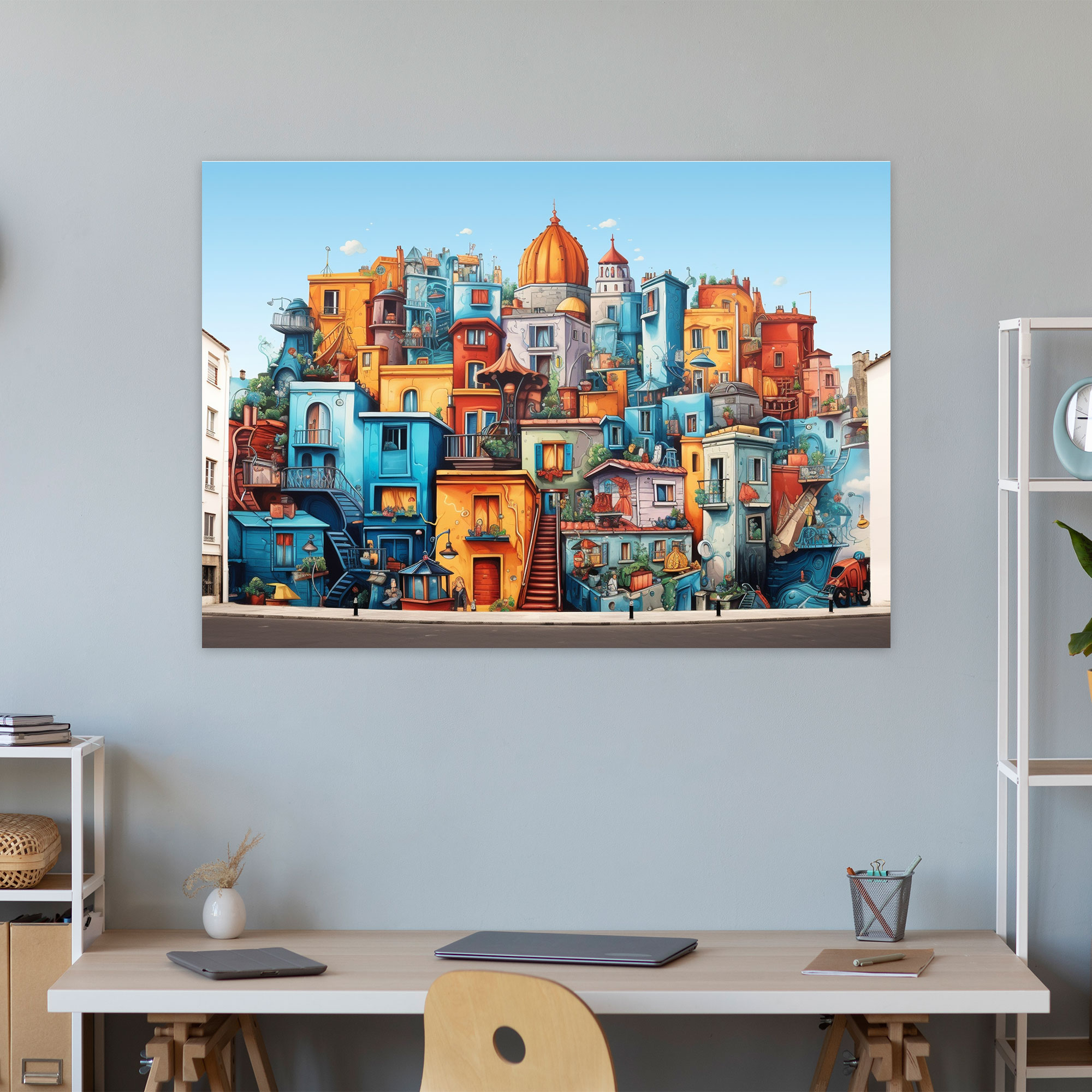 Travel Wall Art - Iconic Landmarks Street Art - Travel, Graffiti, Home Decoration, Canvas Print