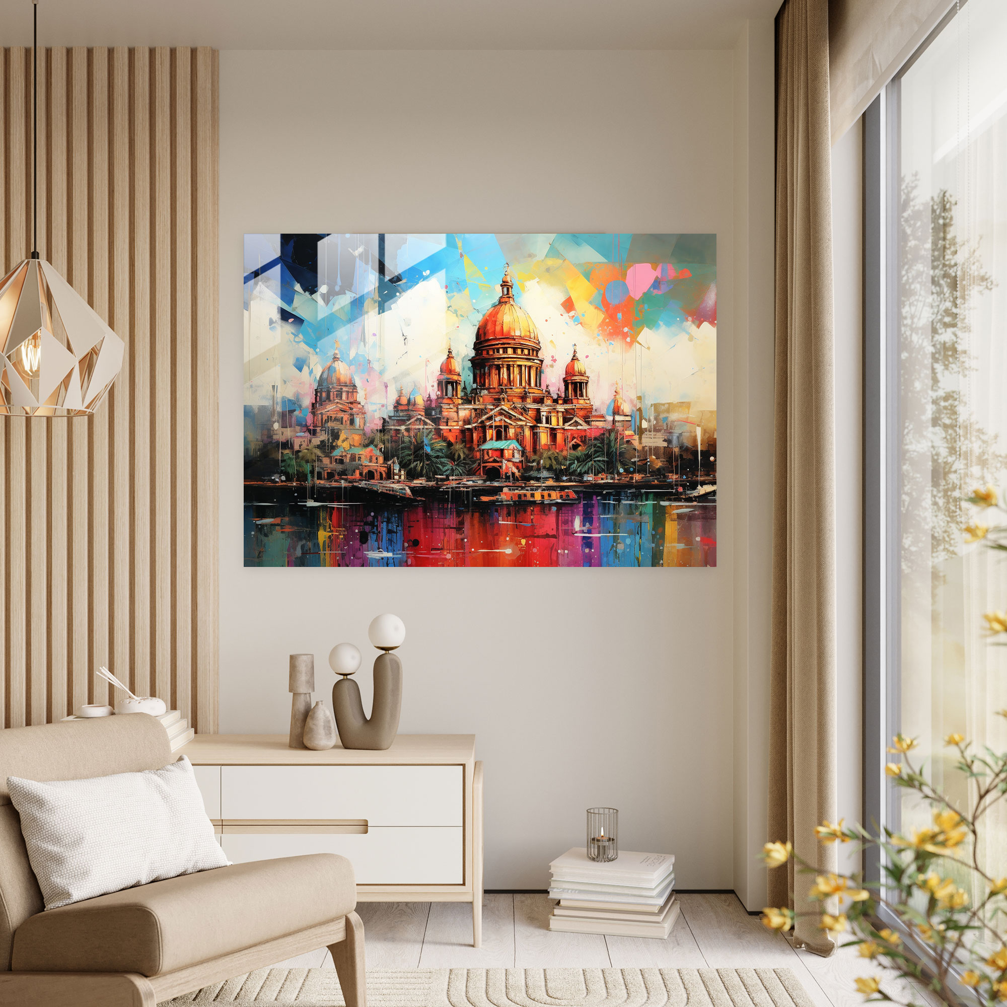 Seyahat İlhamlı Cam Tablo Sanatı - Ev Dekorasyonu için Seyahat Temalı Cam Tablo