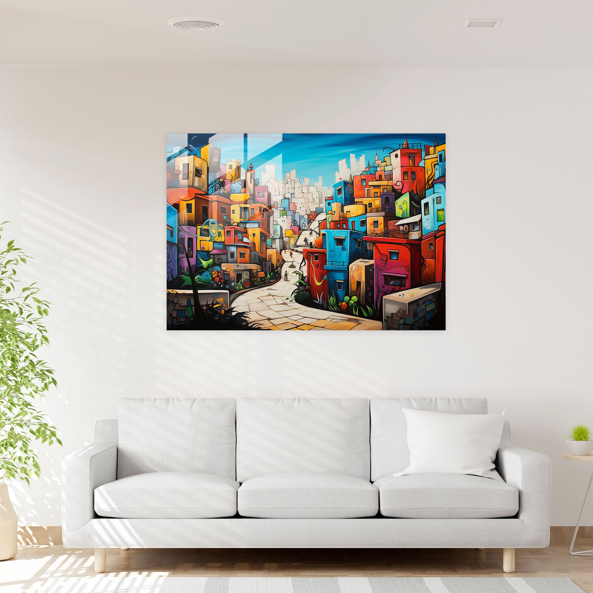 Seyahat İlhamlı Cam Sanatı - Seyahat Cam Tablo Cesur İfade Kentsel Sanat Tutkunları