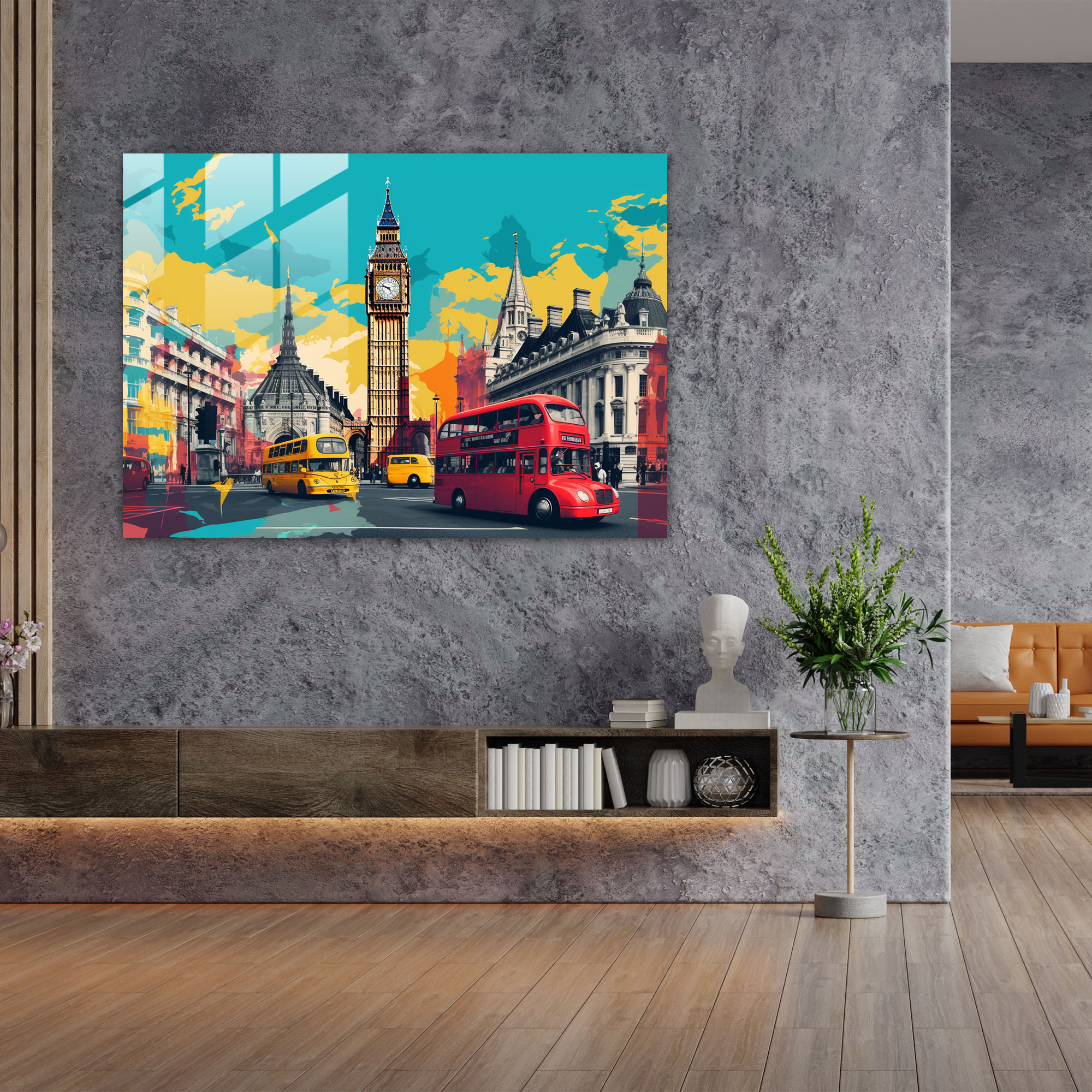 Travel Glass Print Art - Travel, Collage Of Landmarks, Vibrant, Wall Decoration