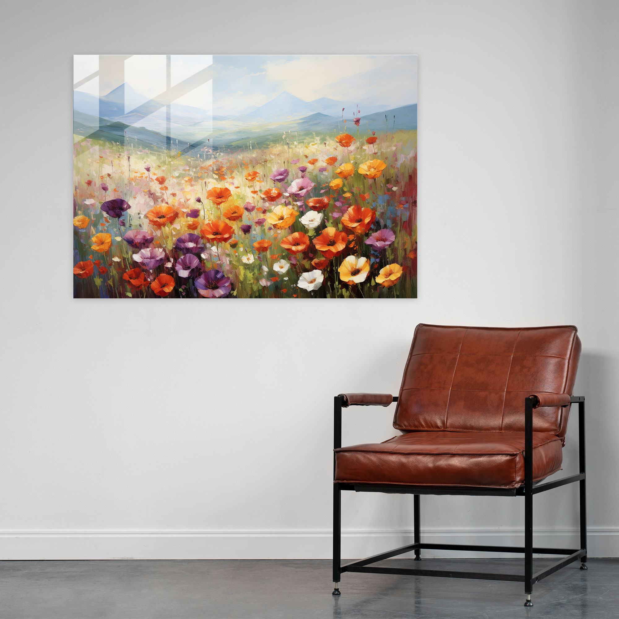 Travel Home Decoration - Travel, Impressionist Painting, Glass Art, Colorful Field