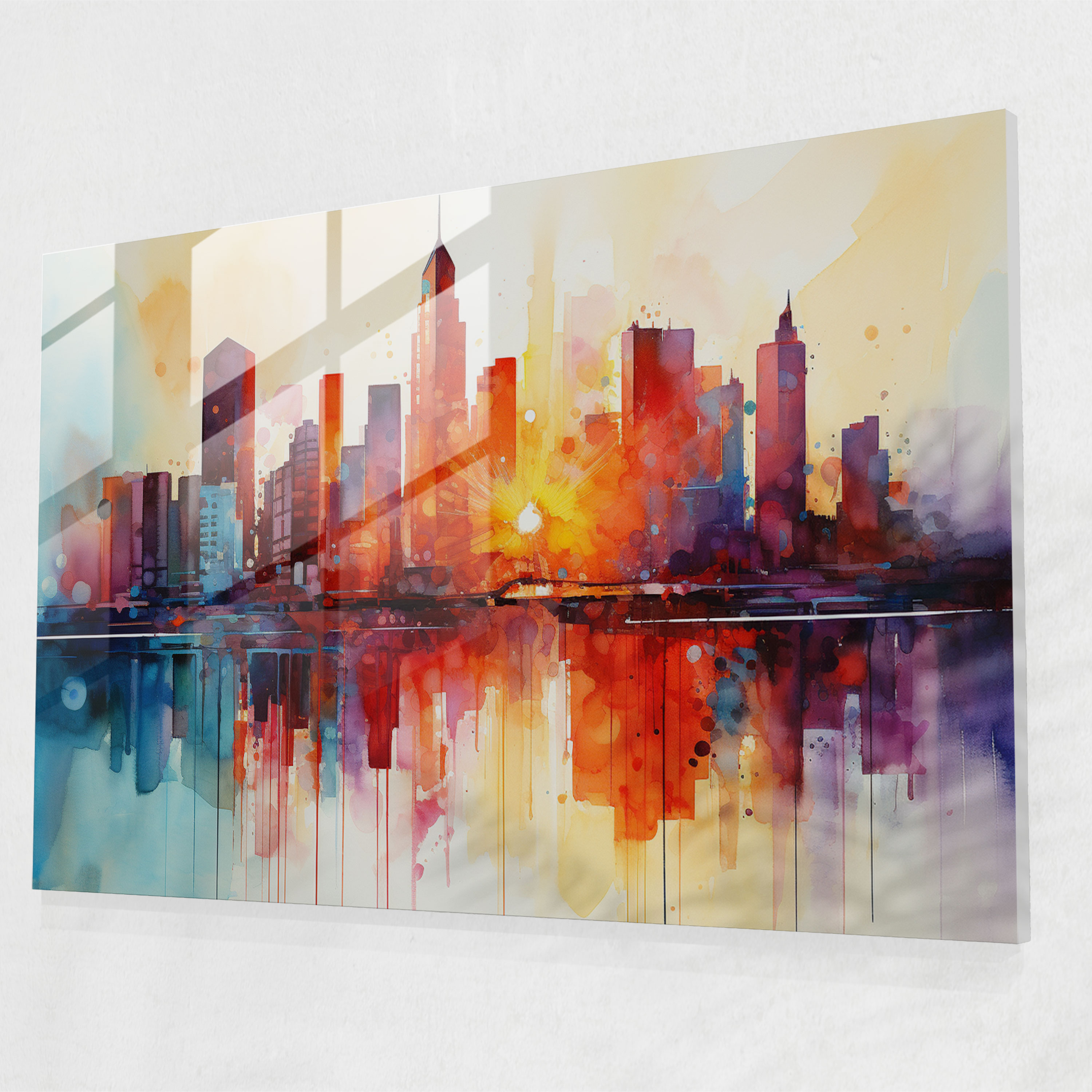 Travel Glass Print - Travel, Glass Wall Art, Abstract Watercolor Painting, Modern Art