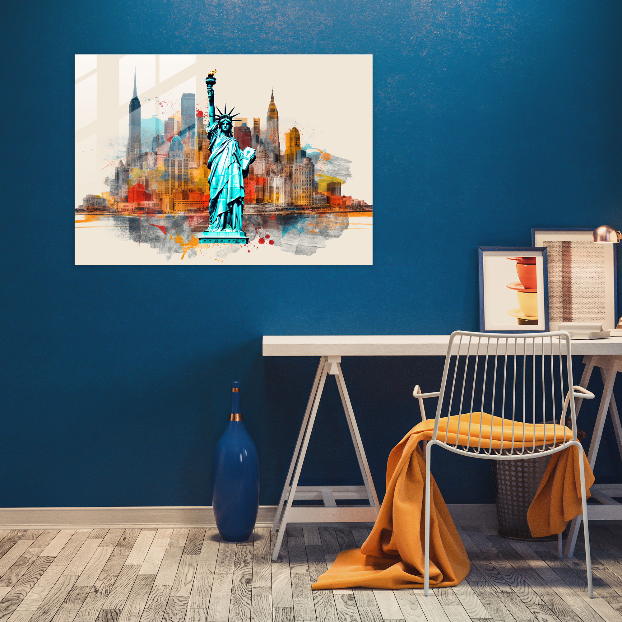 Seyahat Ev Dekorasyonu - Pop Art İlhamlı Kolajlı Modern Sanat Duvar Dekorasyonu