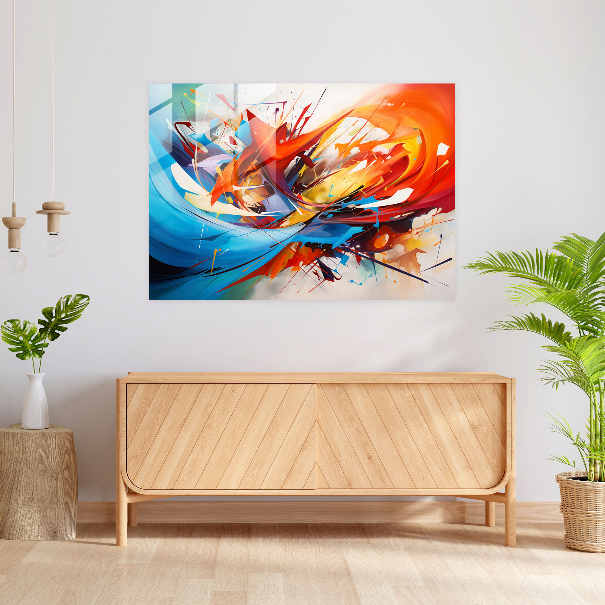 Travel Wall Decoration - Travel, Vibrant Colors, Glass Art, Dynamic Shapes