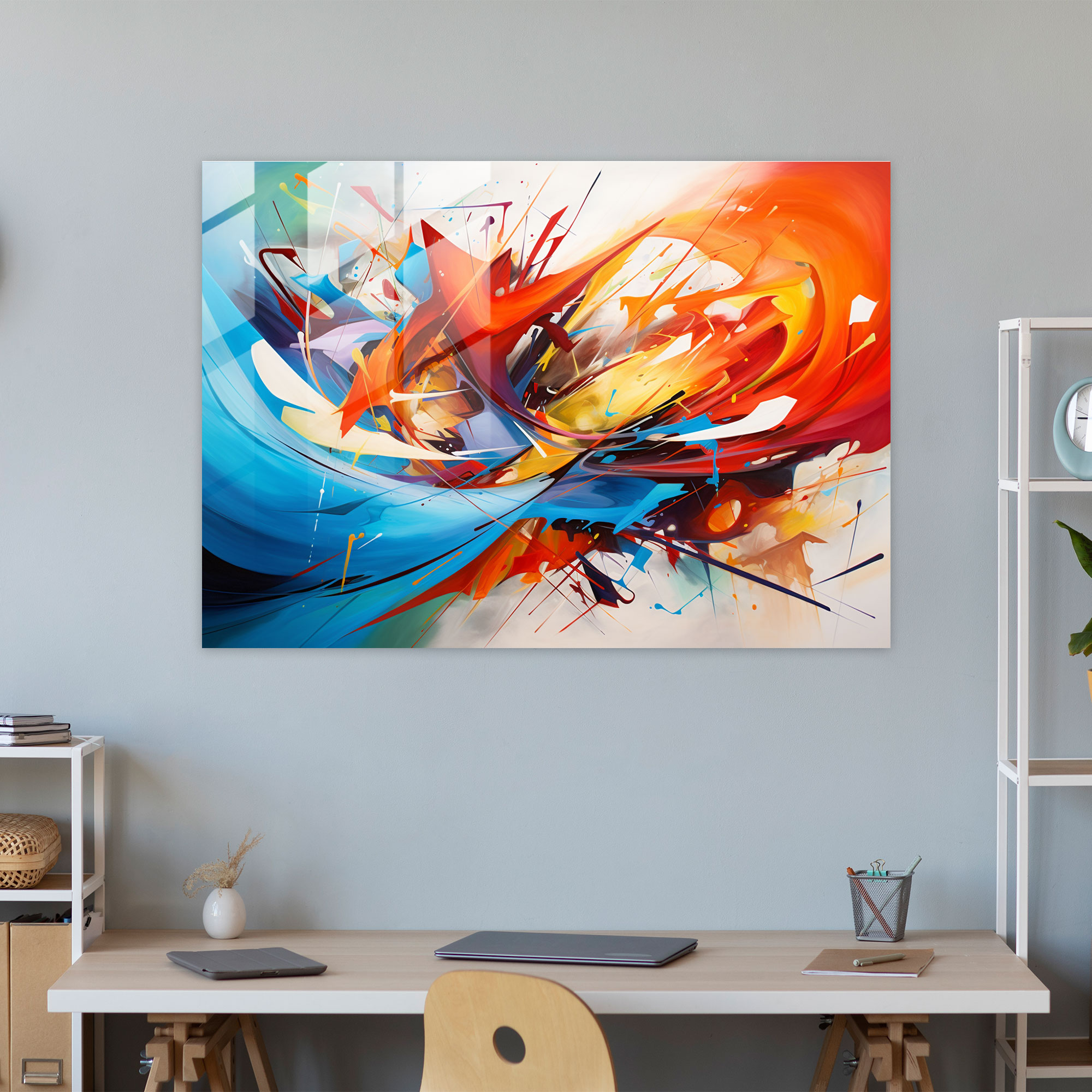 Travel Wall Decoration - Travel, Vibrant Colors, Glass Art, Dynamic Shapes