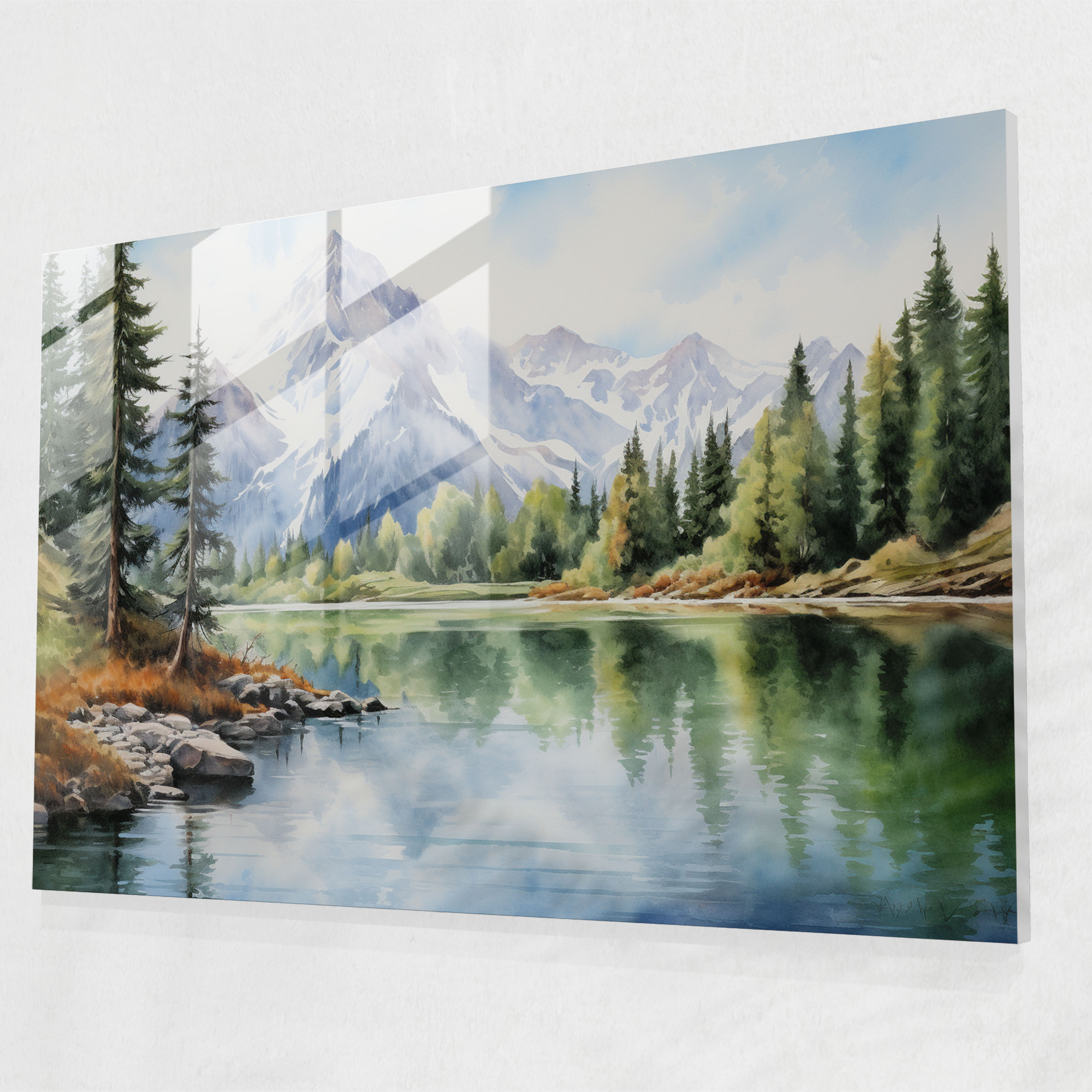 Travel Glass Wall Art - Travel, Serene Lake, Home Decoration, Travel