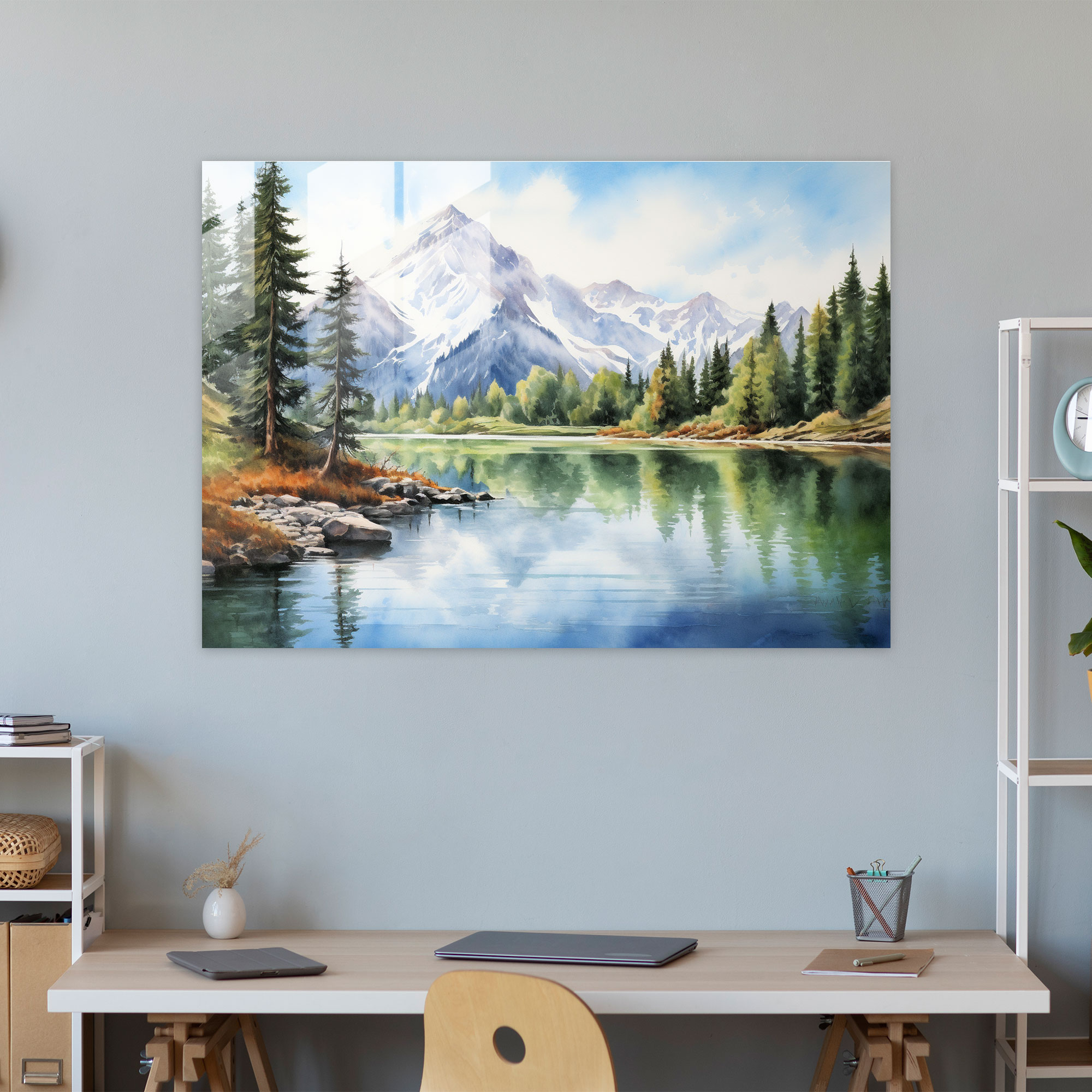 Travel Glass Wall Art - Travel, Serene Lake, Home Decoration, Travel