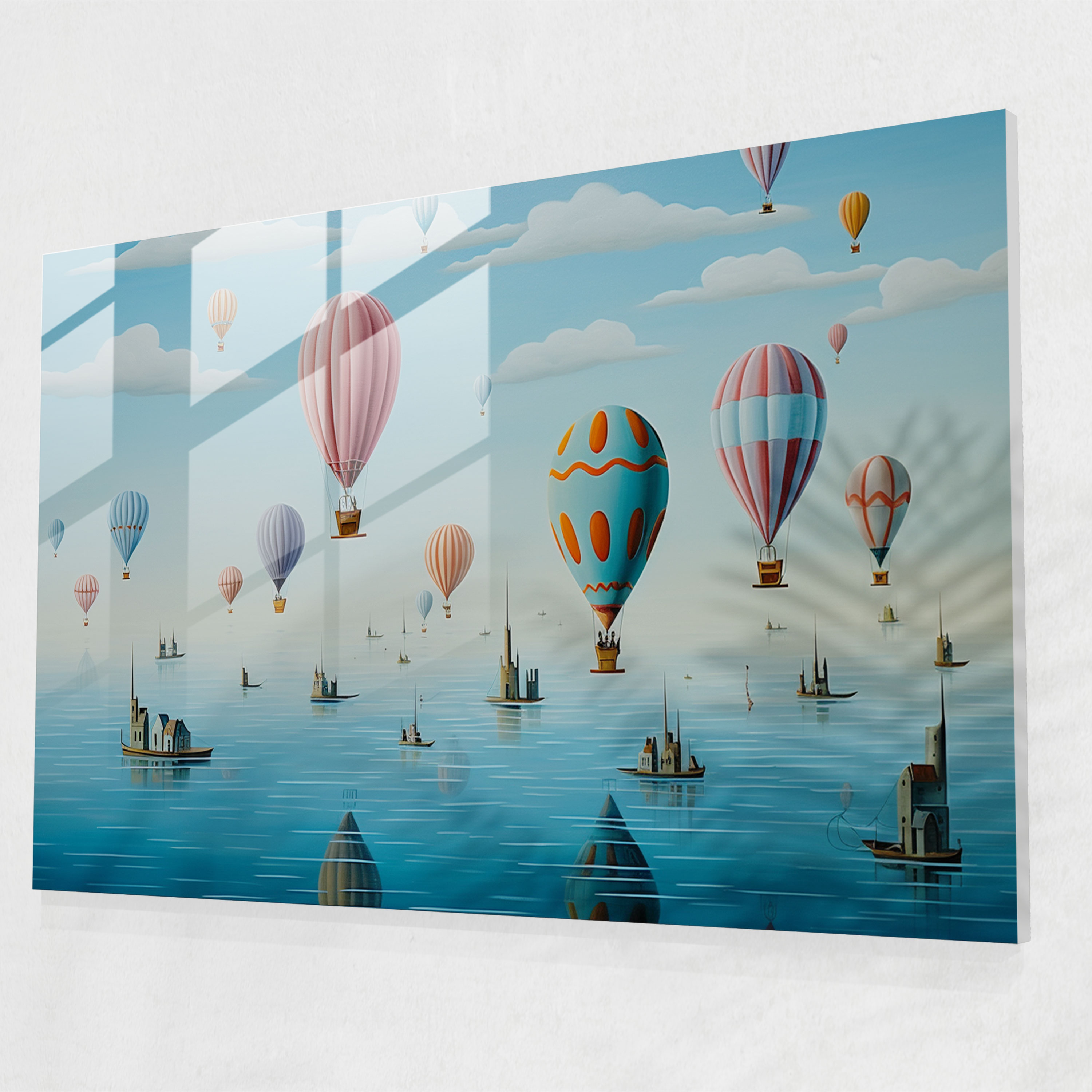 Travel Wall Decoration - Travel, Vibrant Colors, Surreal Oil Painting, Glass Print