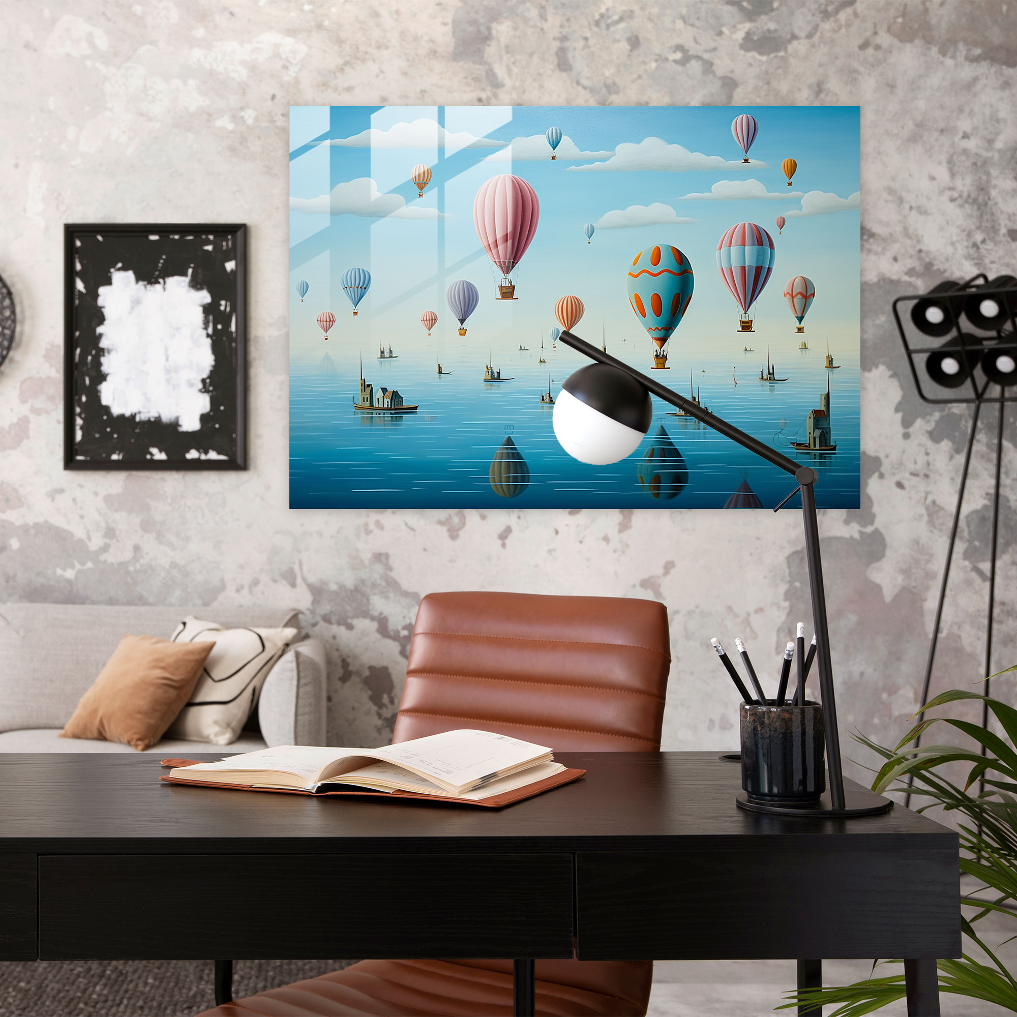 Travel Wall Decoration - Travel, Vibrant Colors, Surreal Oil Painting, Glass Print