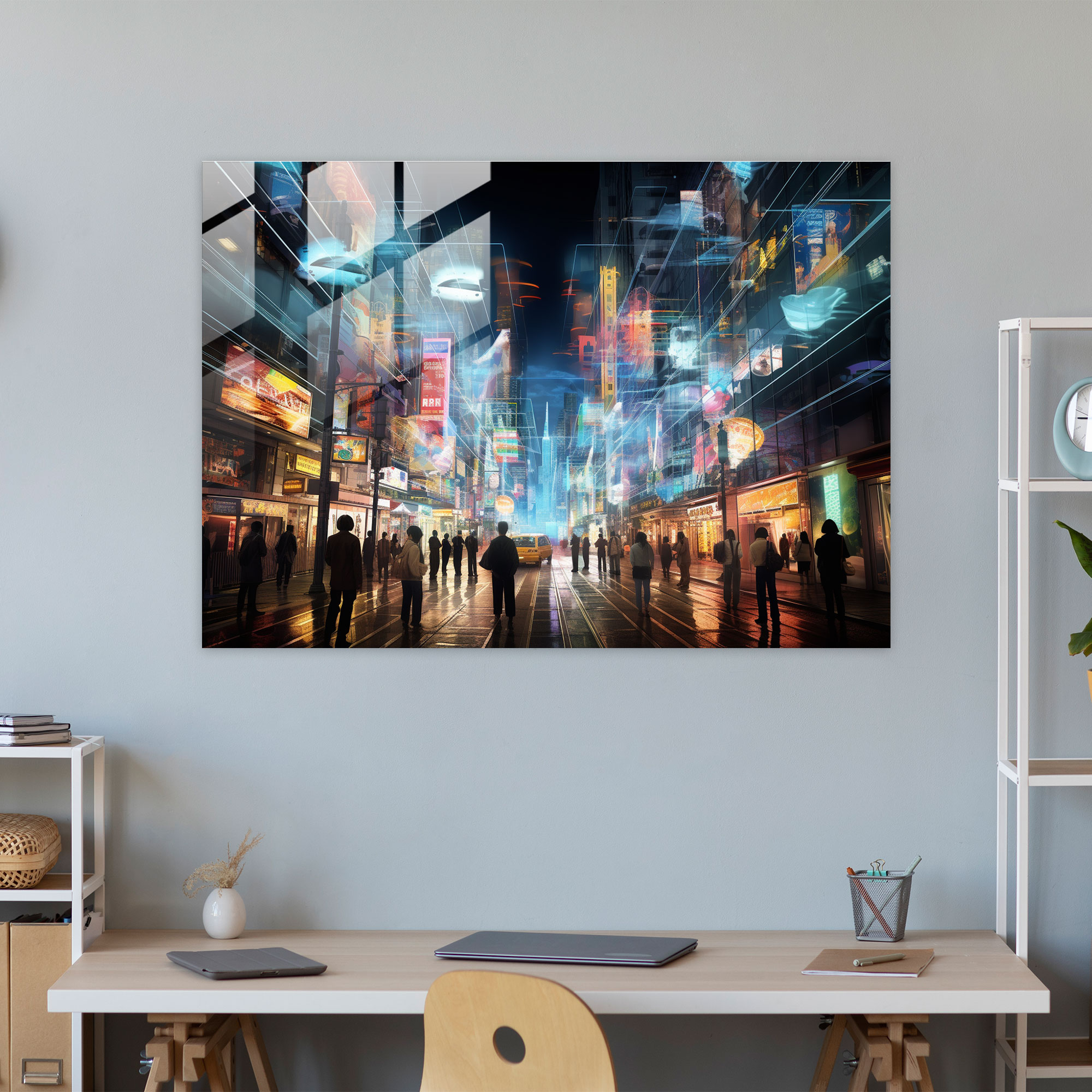 Modern Sanat Seyahati - Cam Tablo Ev Dekorasyonu için Modern Sanat Seyahati Tablosu